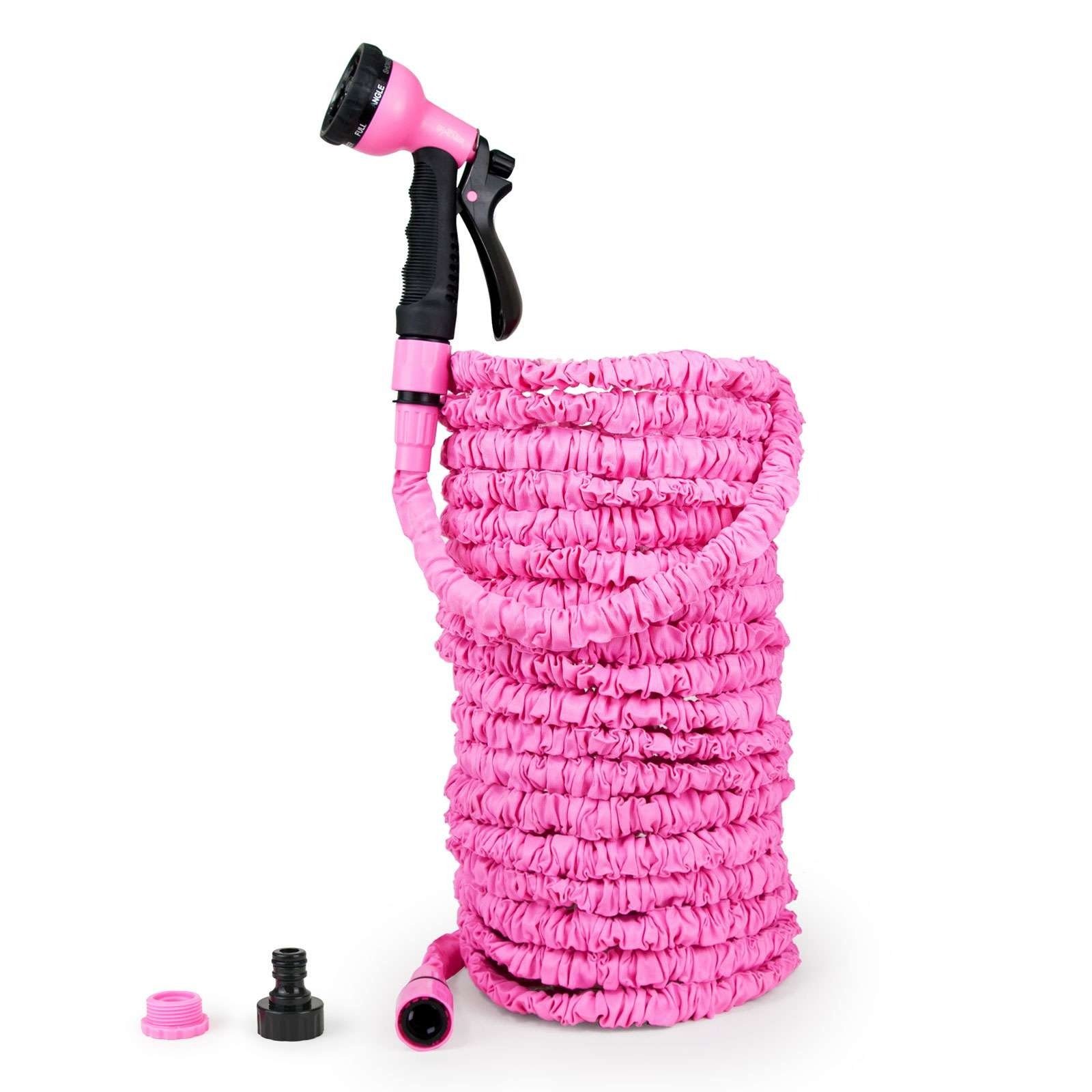 Grafner Gartenschlauch Gartenschlauch dehnbar flexibel 30m pink 10 Funktionen Brause, dehnbar, flexibel, Arbeitsdruck: max. 8 bar