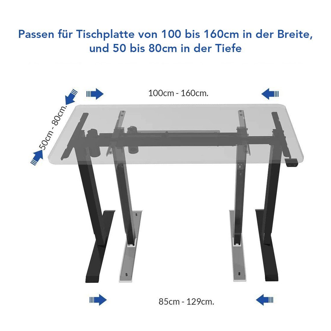 FLEXISPOT Schreibtisch EG1/EF1/EP1 grau/schwarz/weiß (1-St), EG1, Elektrisch höhenverstellbares Tischgestell