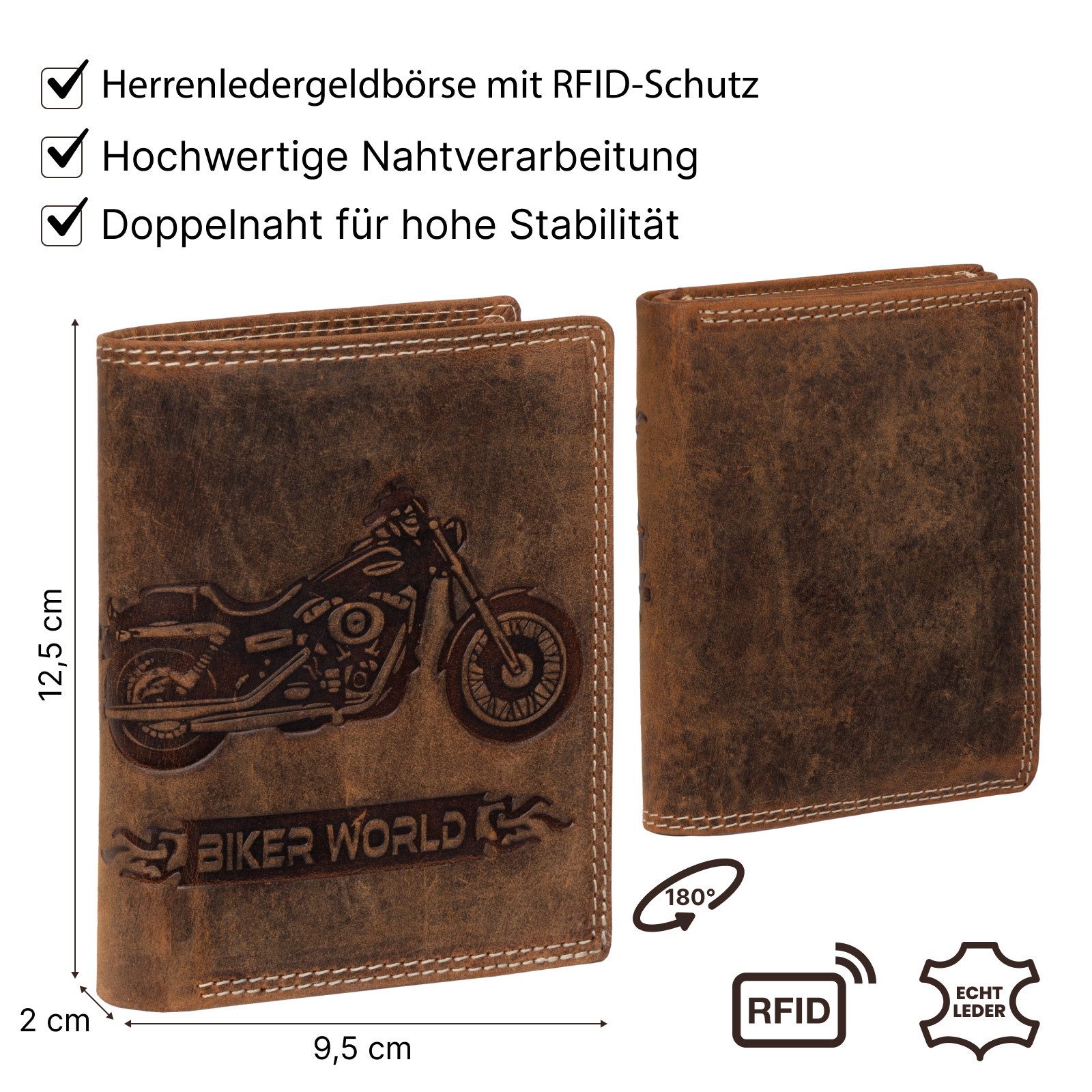 EAAKIE Geldbörse RFID Büffel Echt Leder Geldbörse Portemonnaie Herren mit Motiv, RFID Schutz – Bild 3 von 5