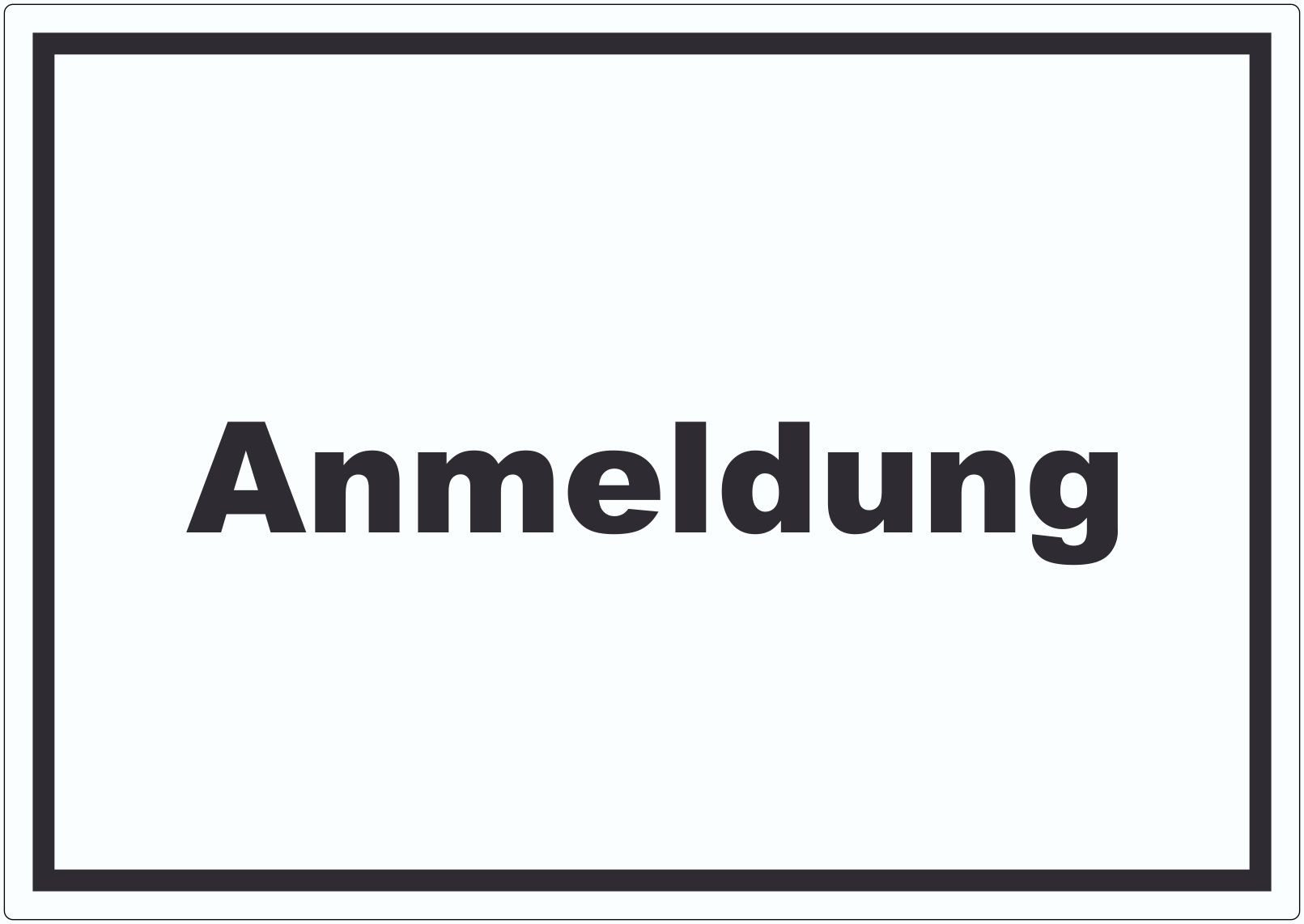 HB-Druck Aufkleber Anmeldung Aufkleber mit Text Aufnahme waagerecht, wetterfest, UV-beständig, kratzfest