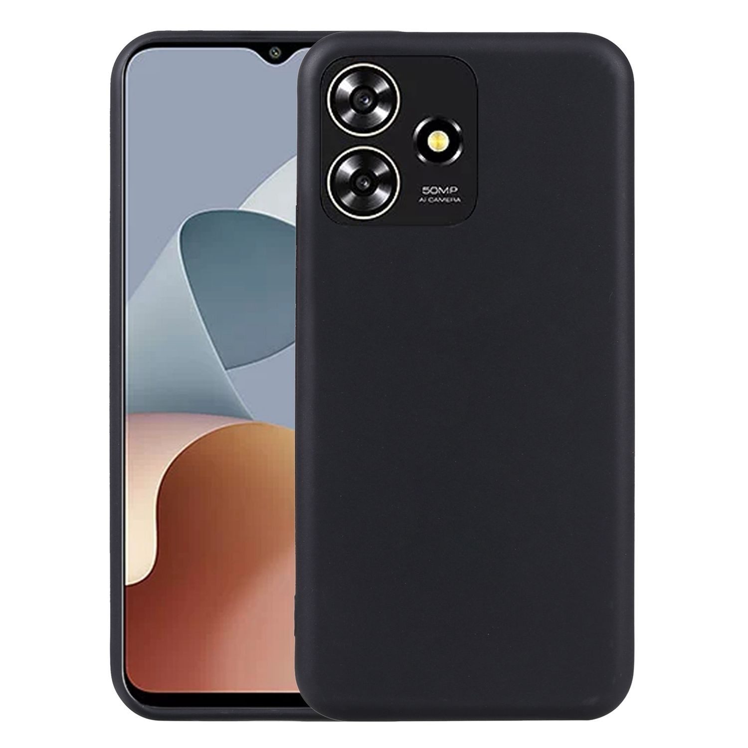 Wigento Handyhülle Für ZTE Blade A73 4G / V50s Axon 50 Lite Silikon TPU Schwarz Hülle Neu