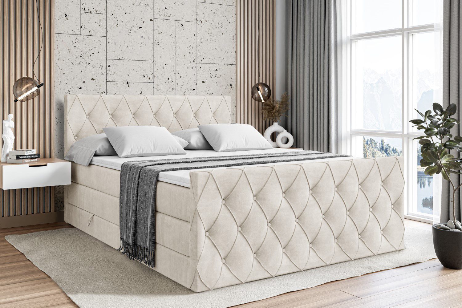 ALTDECOR Boxspringbett AMAY KING (mit Matratze günstig online kaufen