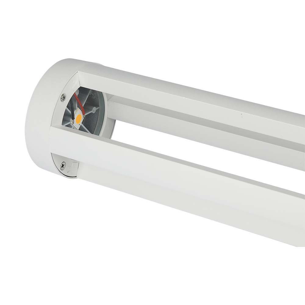 V-TAC LED Pollerleuchte, LED-Leuchtmittel fest verbaut, Warmweiß, Pollerleuchte Wegeleuchte Außenleuchte LED Aluminium weiß IP65 H 80 cm