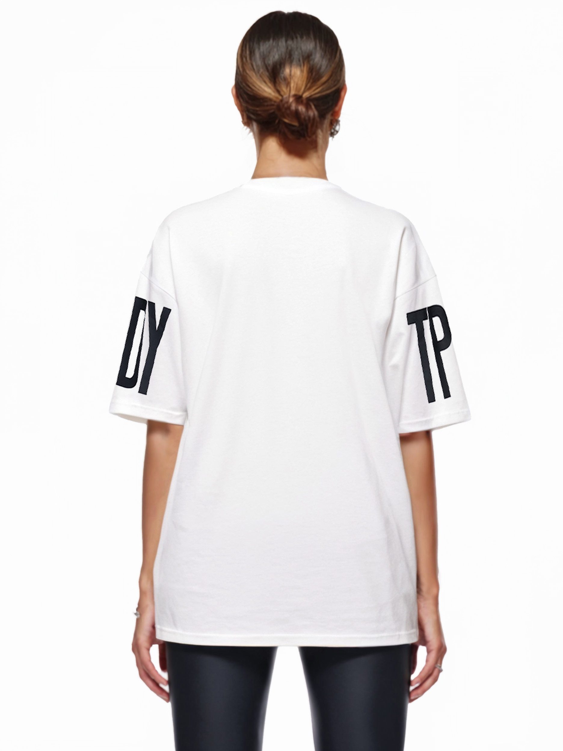trueprodigy Oversize-Shirt Viktor F Logoprint Rundhals dicker Stoff