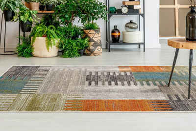 Teppich Toronto, LUXOR living, rechteckig, Höhe: 12 mm, Kurzflor, modernes Patchwork-Design, Hoch-Tief Struktur, Wohnzimmer
