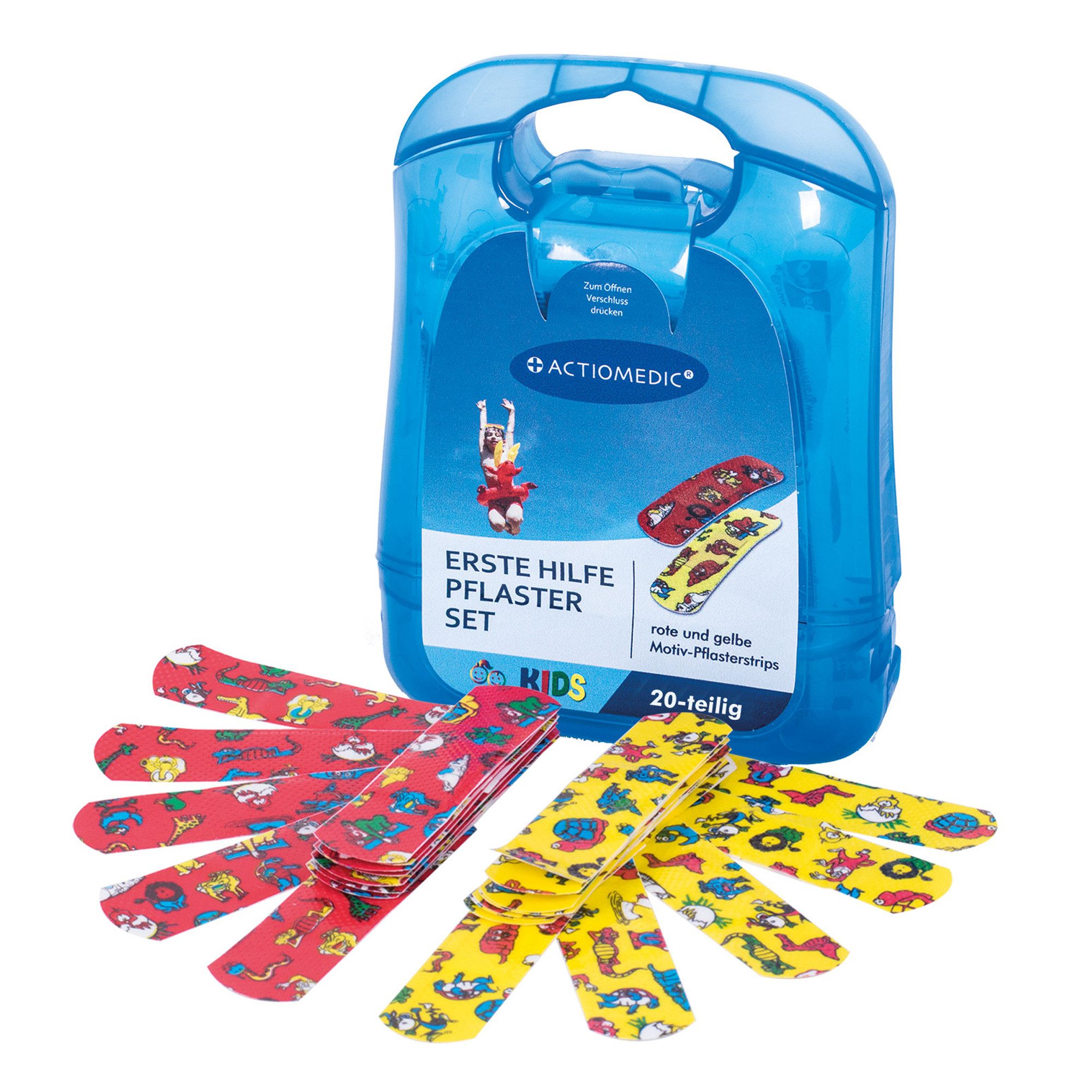 Actiomedic Wundpflaster Actiomedic® KIDS Pflasterbox mit 20 Pflasterstrips à 19 x 72 mm