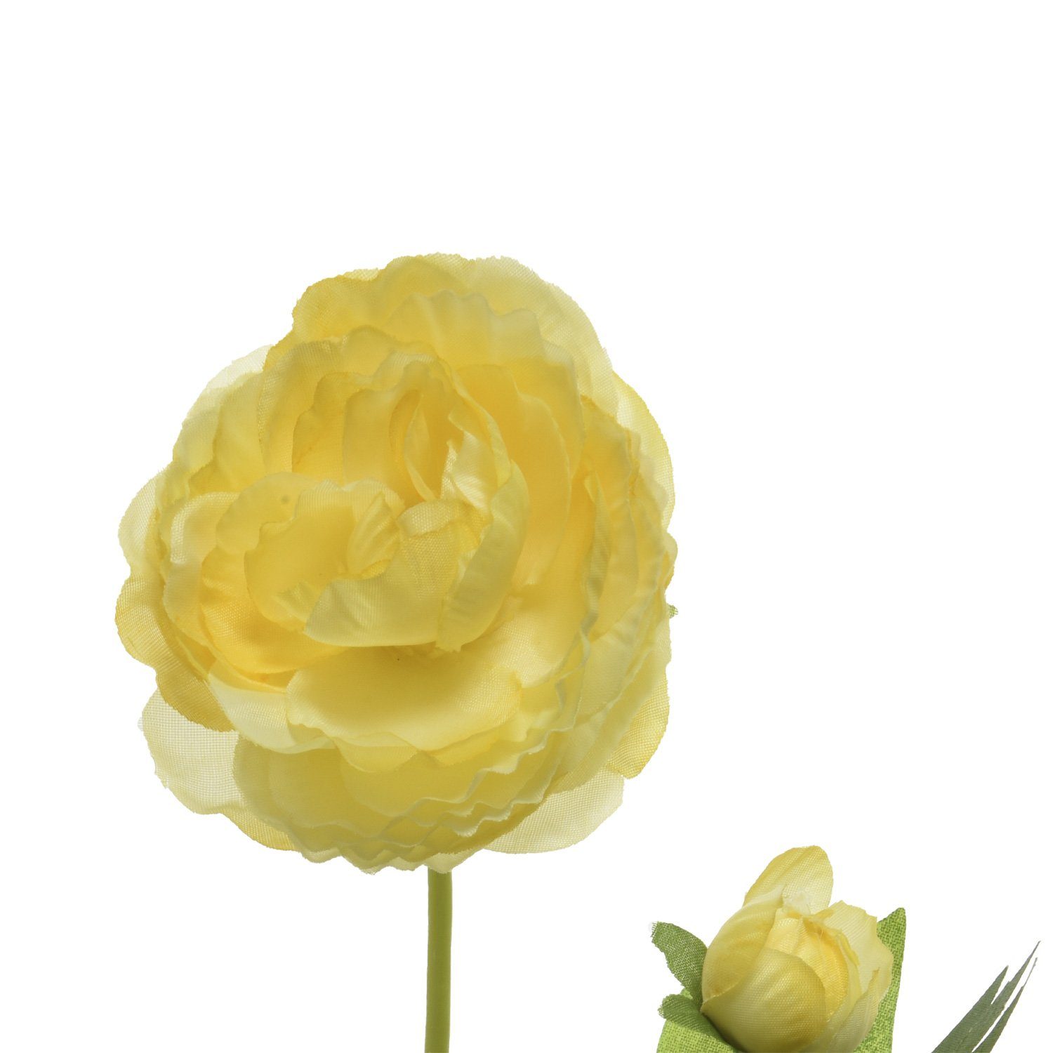 cm Dekoblume Kunstblume 57 Knospe Stiel MARELIDA, am Blüte mit 57cm Kunstblume Höhe Ranunkel H: gelb,