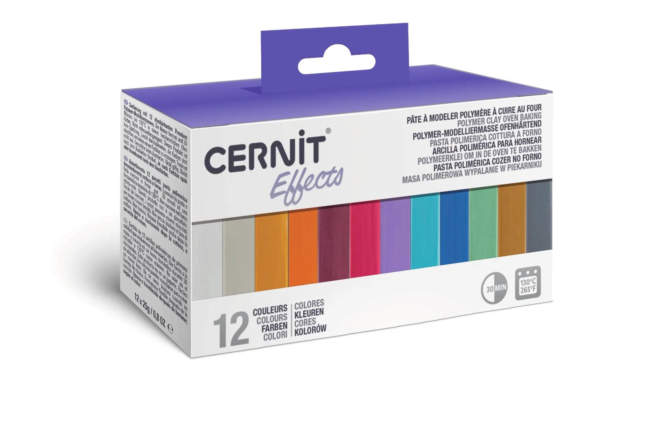 Cernit Modelliermasse Effekt-Sortiment - Mehrfarbig CEASS003C, Sortierung Blöcke