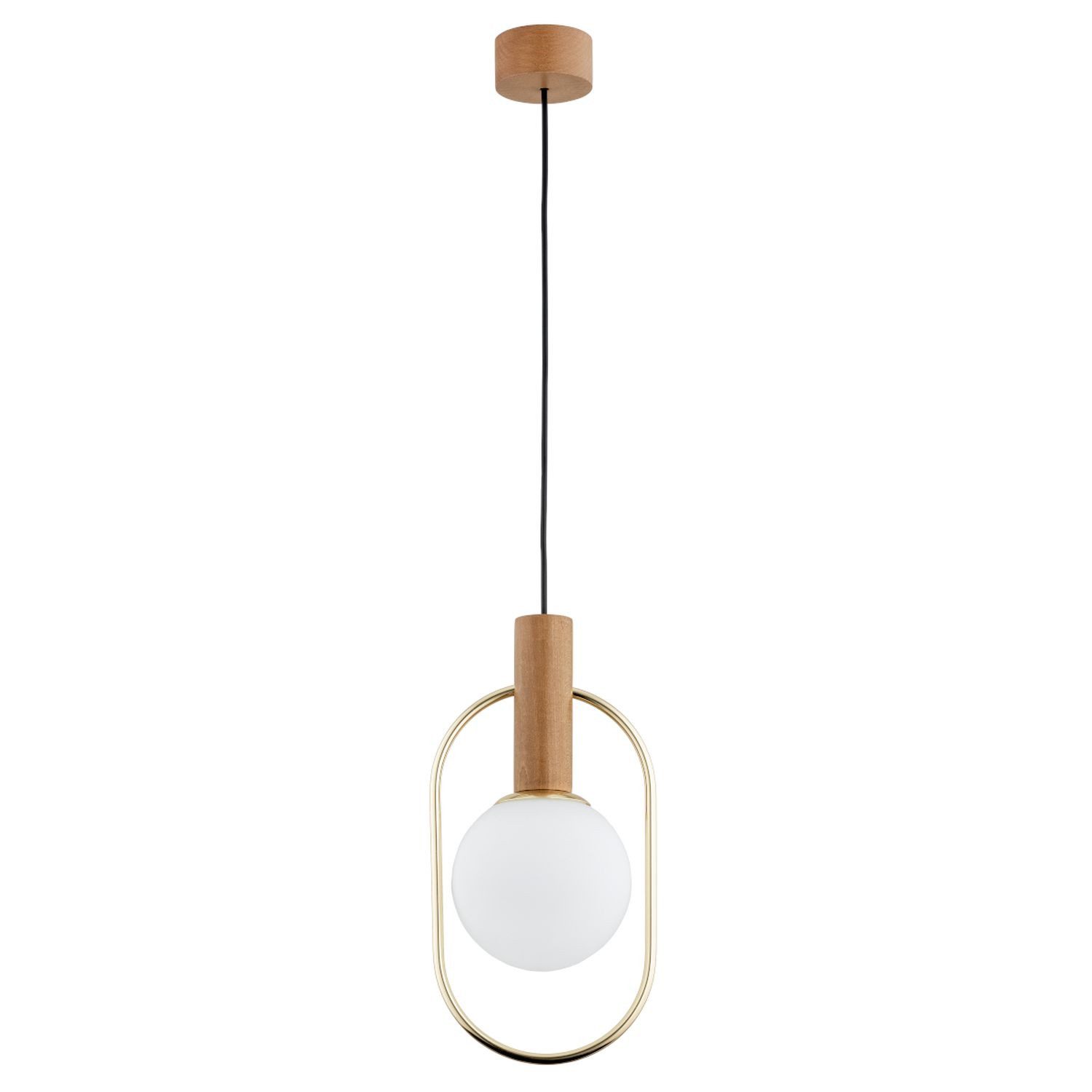 Licht-Erlebnisse Pendelleuchte SOREN, ohne Leuchtmittel, Glas Metall E14 H: max. 100 cm Natur Weiß rund Kugel Schirm