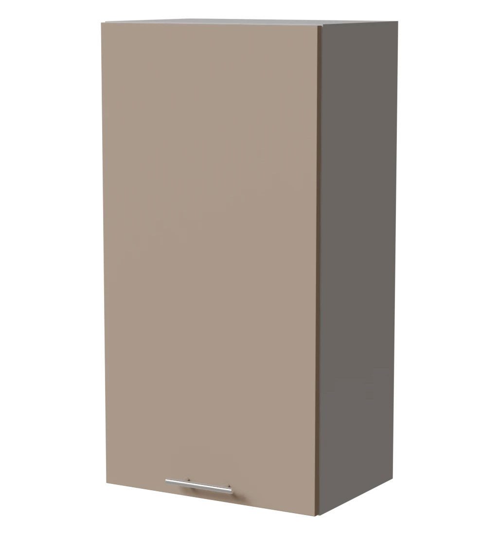 Feldmann-Wohnen Klapphängeschrank Brerra (W4/50, 1-türig, 3 Einlegeböden, 1-St., moderne Optik, lackierte Fronten, 50x32,5x96cm) grau / RAL 1019 graubeige Matt