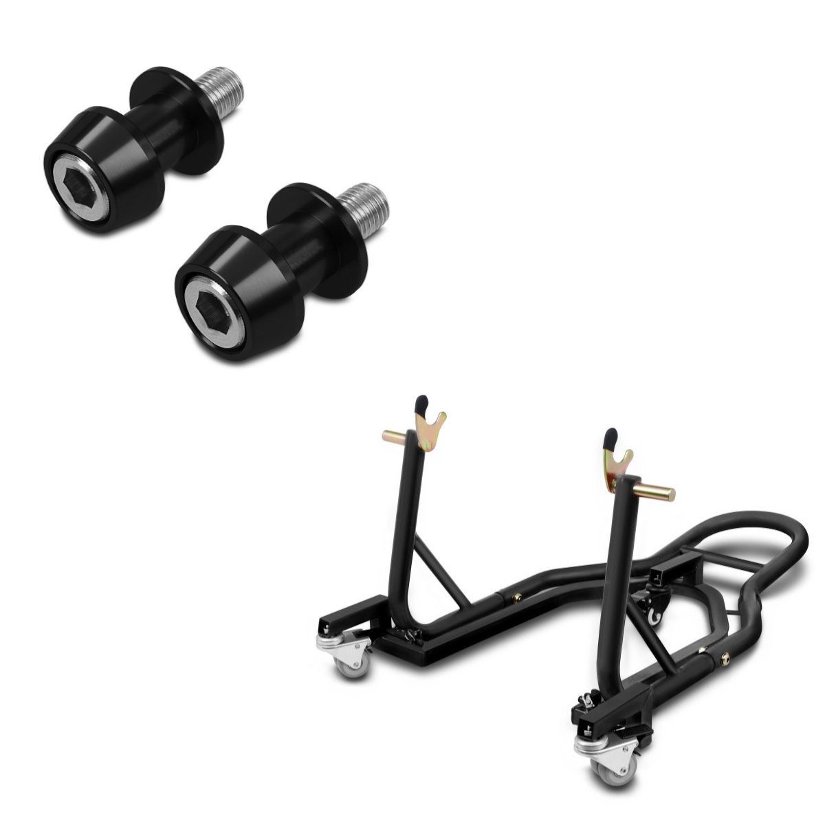 ConStands Motorradheber Set Rangierhilfe + Prismabuchsen-Racingadapter S7