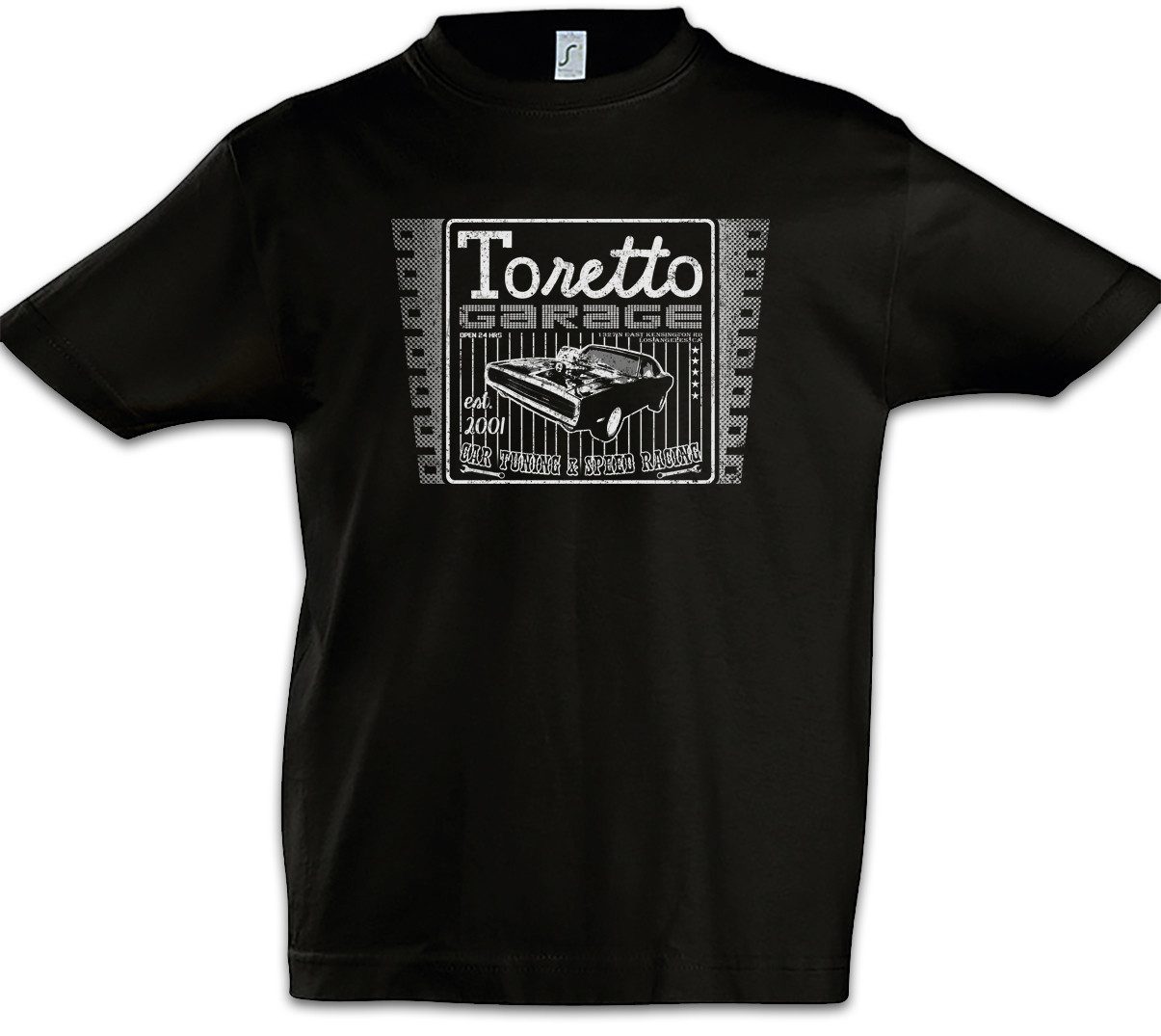 Print-Shirt Toretto Garage Kinder T-Shirt The Muscle Fast Car And Dom Race Furious