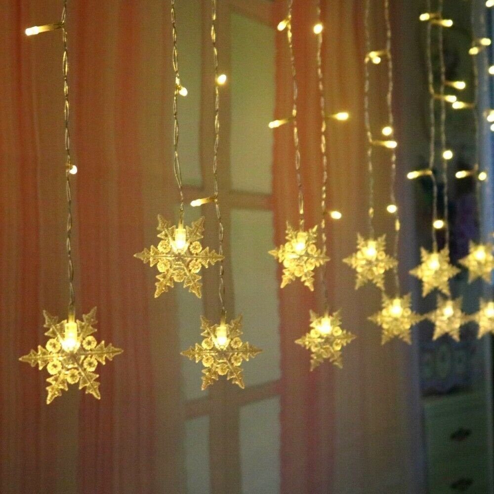 dekoratives Lichterkette Weihnachts-LED-Lichterketten, wasserdicht, Warmweiß Licht Dekorative Schneeflocken-Licht,