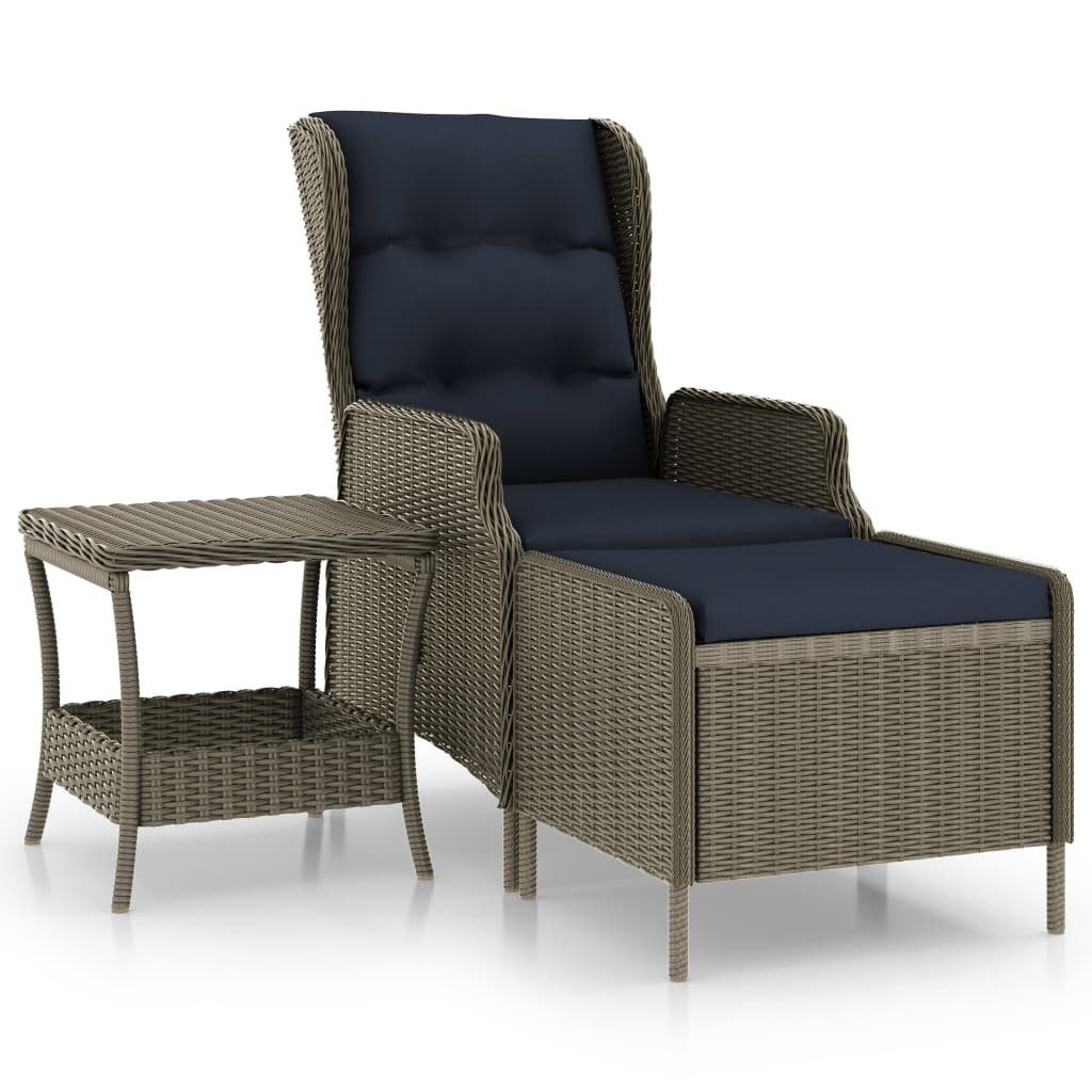 vidaXL Gartenlounge-Set 2-tlg. Garten-Lounge-Set mit Auflagen Poly Rattan Braun, (2-tlg)