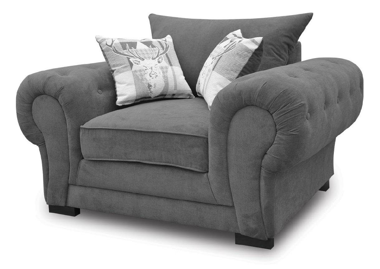 JVmoebel Sessel, Stil Modernes Design Farbe Grau Wohnzimmer 1 Sitz Sessel Stoff | Einzelsessel