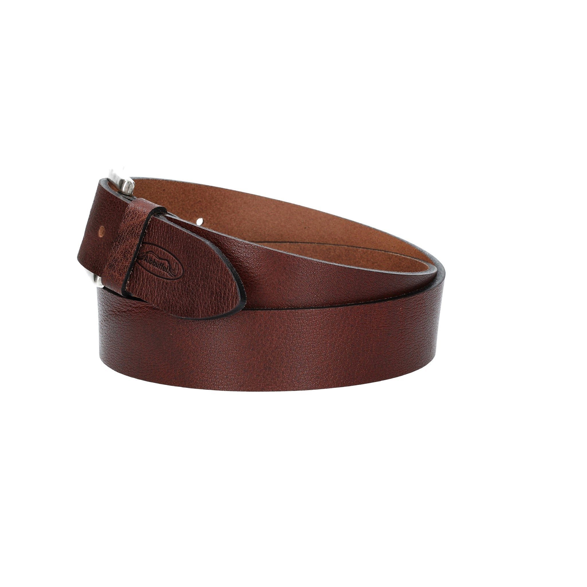 Leder Bazlen Ledergürtel Albbüffel in Braun 40mm mit Dornschließe in Silber (ALBBÜFFEL-BRAUN, 1-St) sehr weiches Vollrindleder