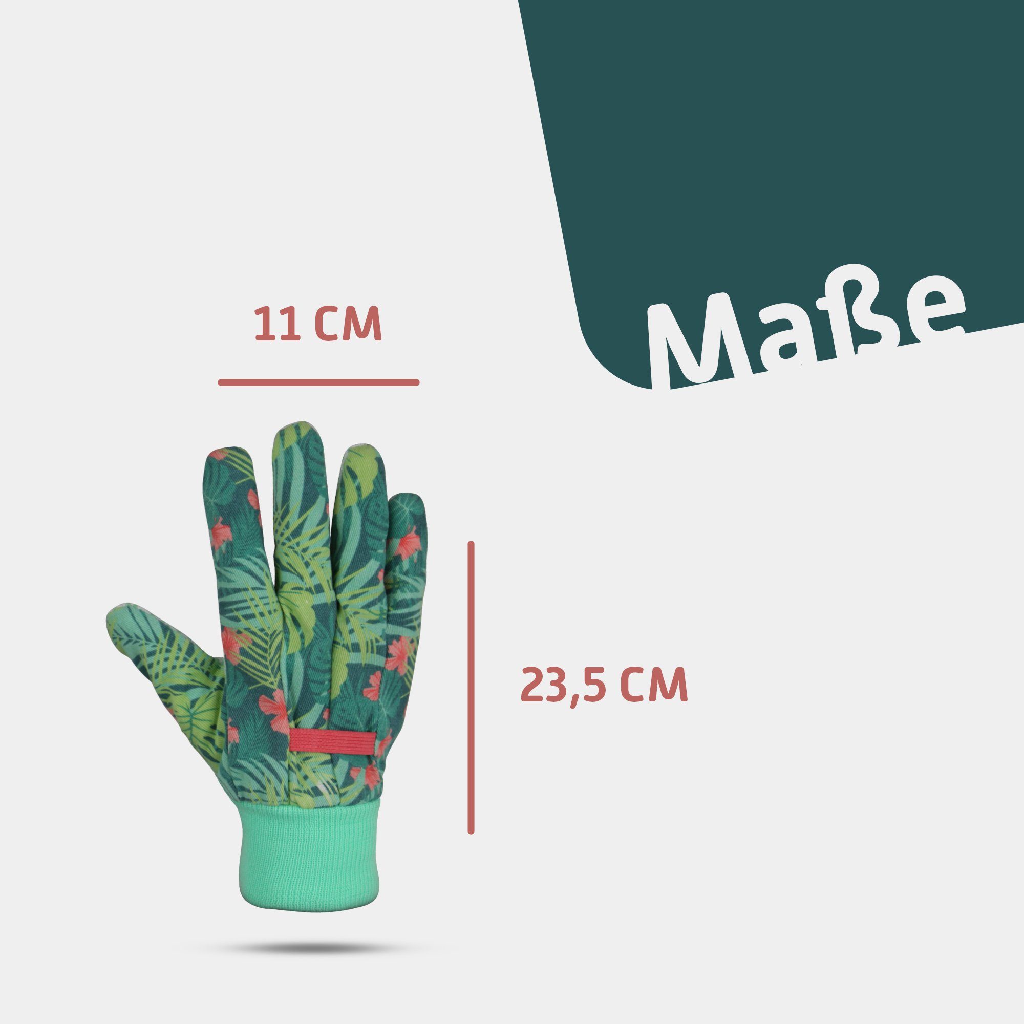 SPONTEX Gartenhandschuhe Schutzhandschuh Flower (1 Paar) Schutzhandschuh für Damen/Herren - Antirutsch Beschichtung