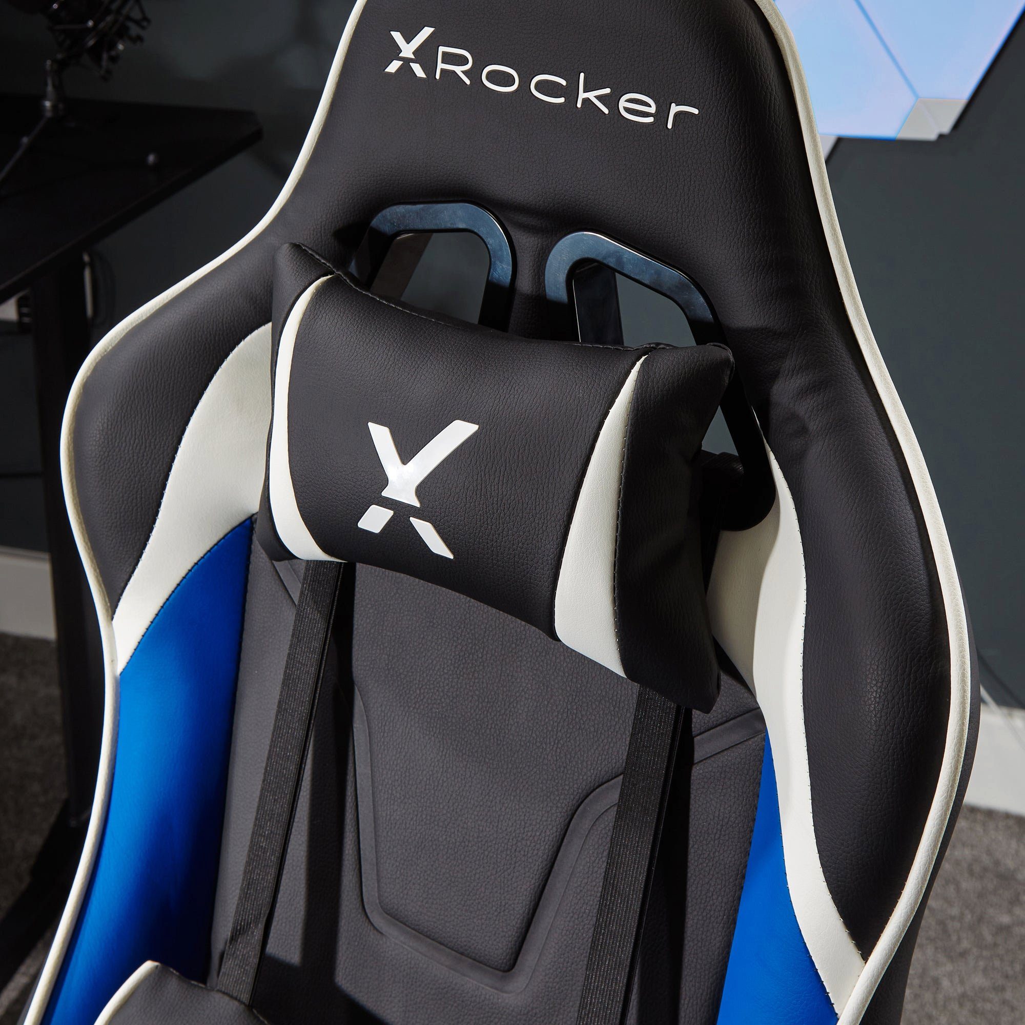 X Rocker Gaming-Stuhl & Teenager Agility eSports Gaming Bürodrehstuhl Compact Kinder für Blau
