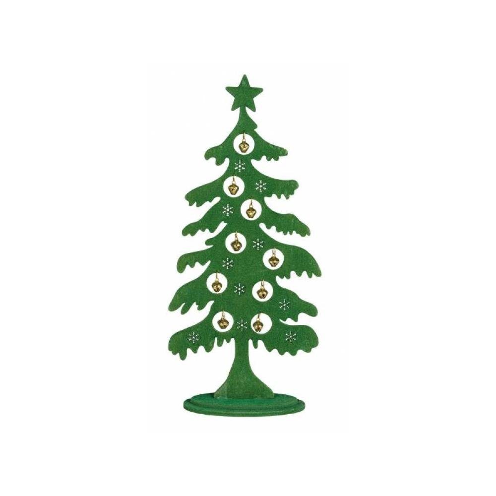 Idena Weihnachtsfigur Weihnachtdeko Baum mit Glocken, Grün 16 x 6 x 36 cm Dekoration Weihnachten