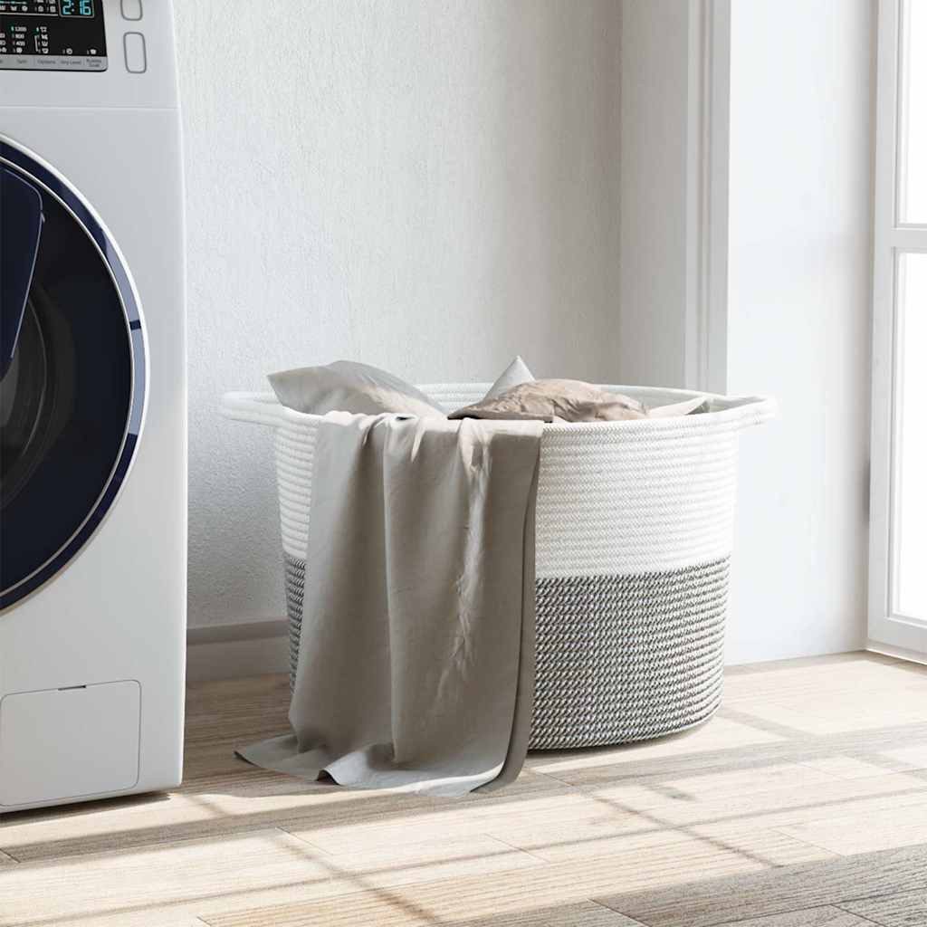 vidaXL Wäschekorb Wäschekorb Grau und Weiß günstig online kaufen