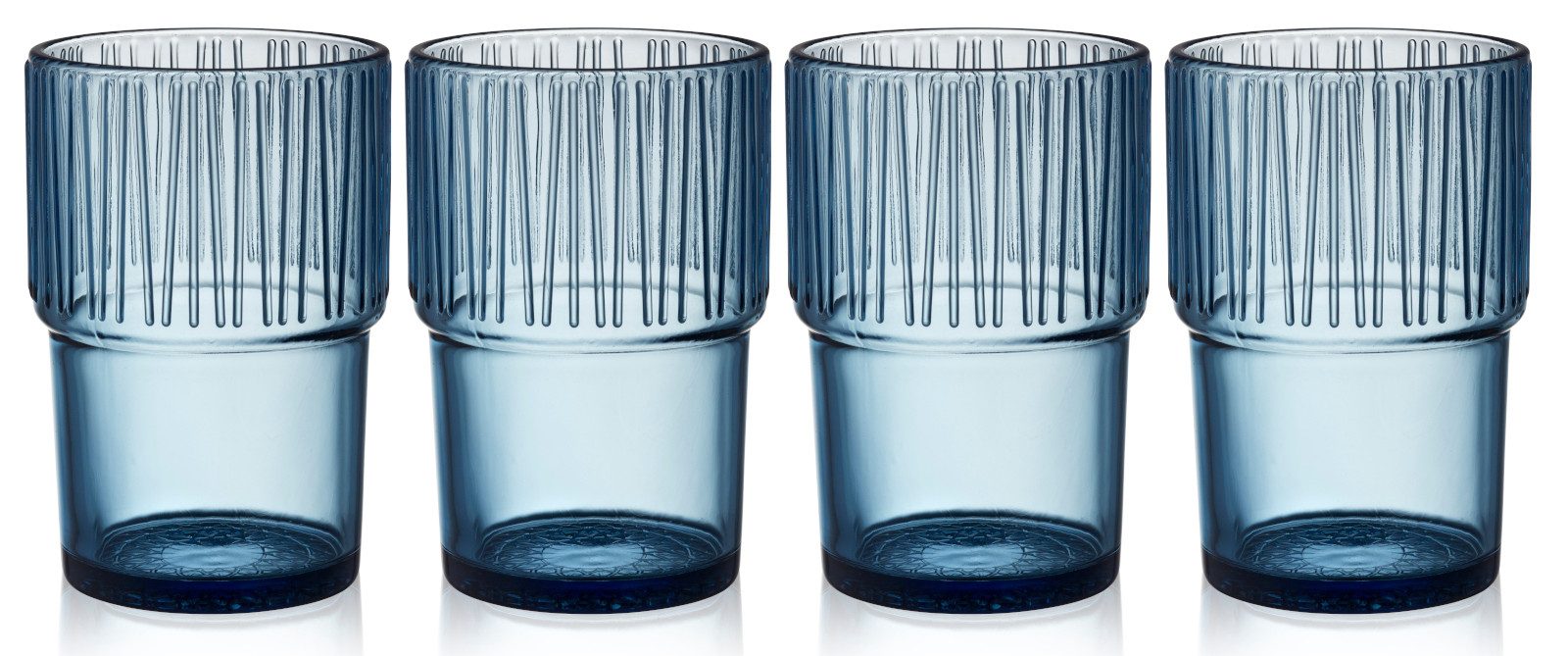 Bitz Стекло-Set Kusintha Caféglas blau 380ml 4er Set, Glas, Caféglas Kusintha 38 cl 4 Stck. Blau