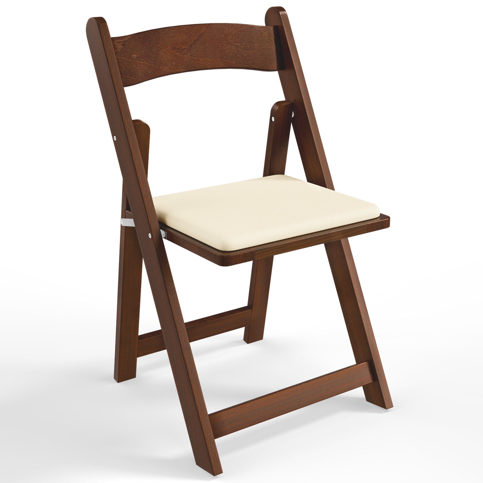 VINGLI Klappstuhl 1er/4er gepolstert aus Holz, Essstuhl ergonomisch & platzsparend (1 St), bis 159 kg, 44 x 43 x 78 cm, Walnussbraun/Naturholzfarbe