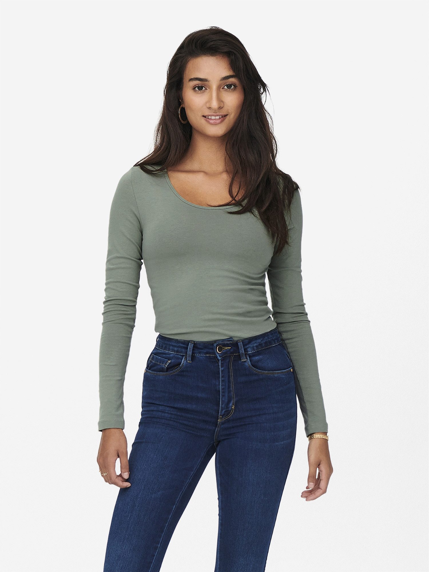 ONLY Langarmshirt Live Love NEW Longsleeve (3-tlg., 3er Pack) Figur betont, elastische Baumwollqualität