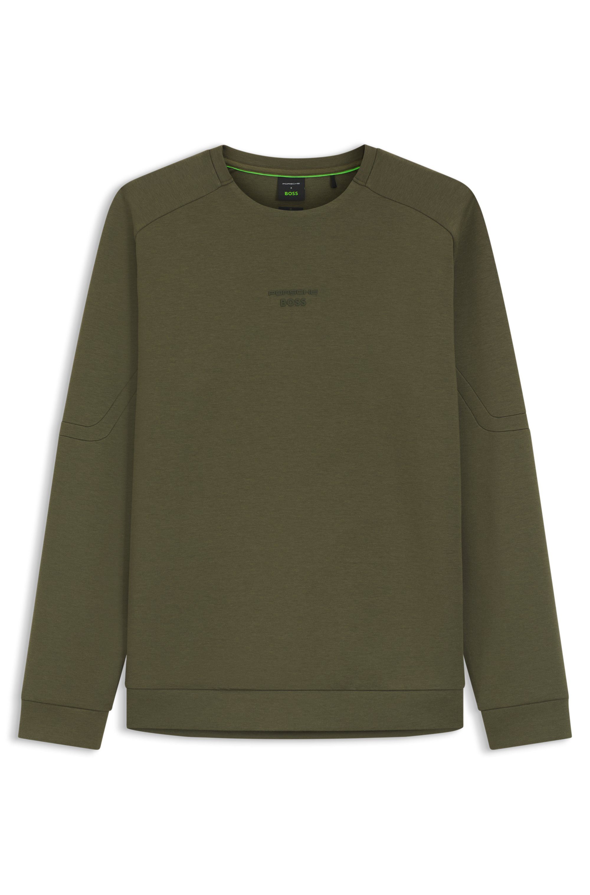 BOSS GREEN Sweatshirt Porsche Spirit 70 Capsule Collection Premium Herrenmode Innovative Geruchskontroll-Technologie HEIQ MINT – Bild 5 von 5