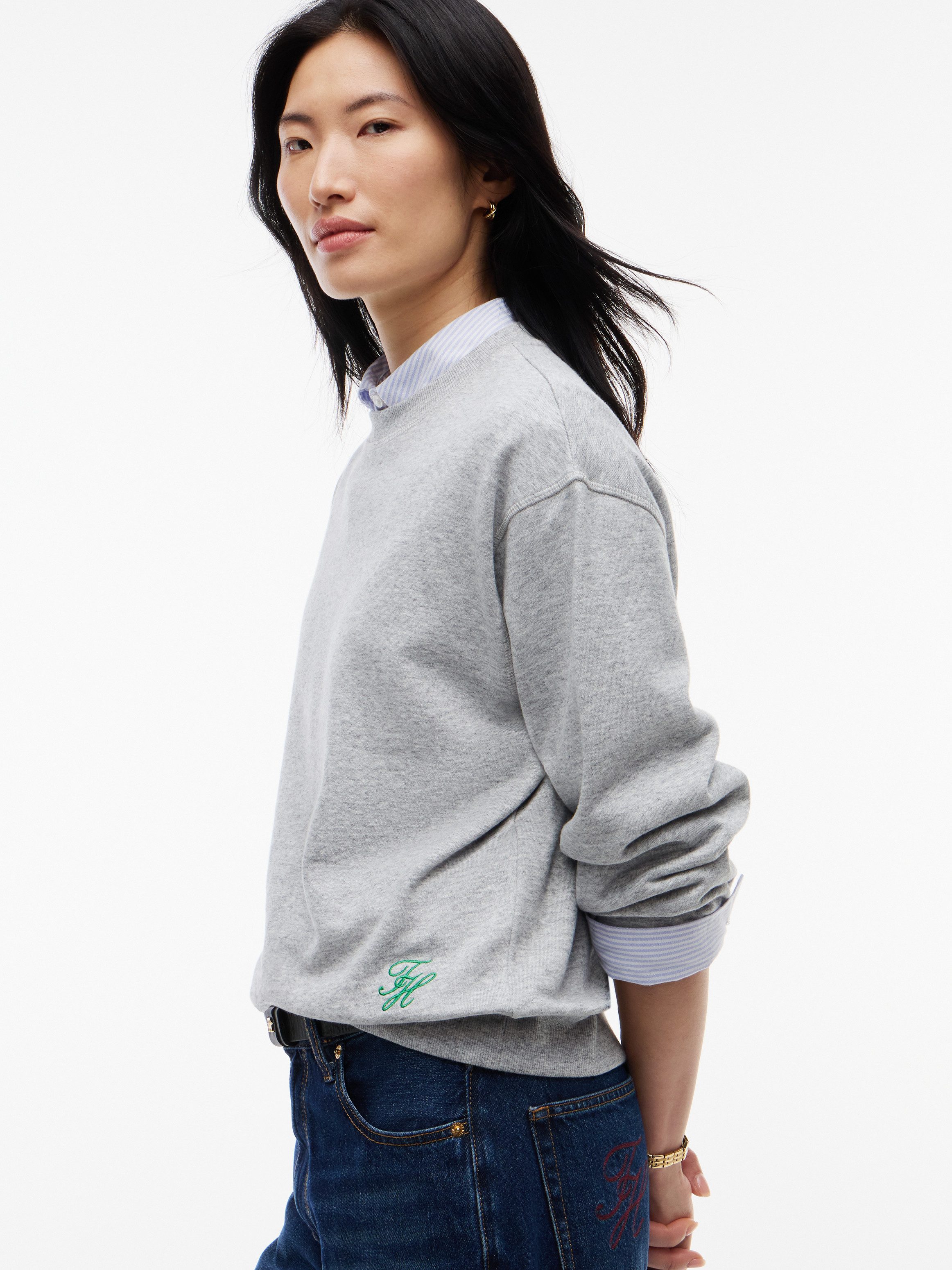 Tommy Hilfiger Sweatshirt SCRIPT TERRY MDRN C-NK SWTSHIRT Baumwolle
