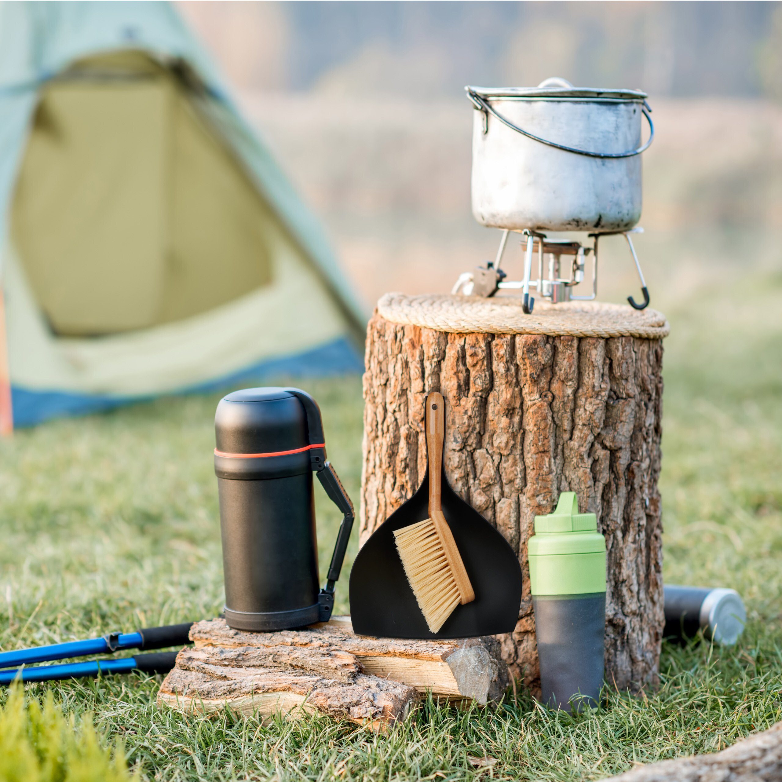 relaxdays Kehrgarnitur aus Schaufel und Bese