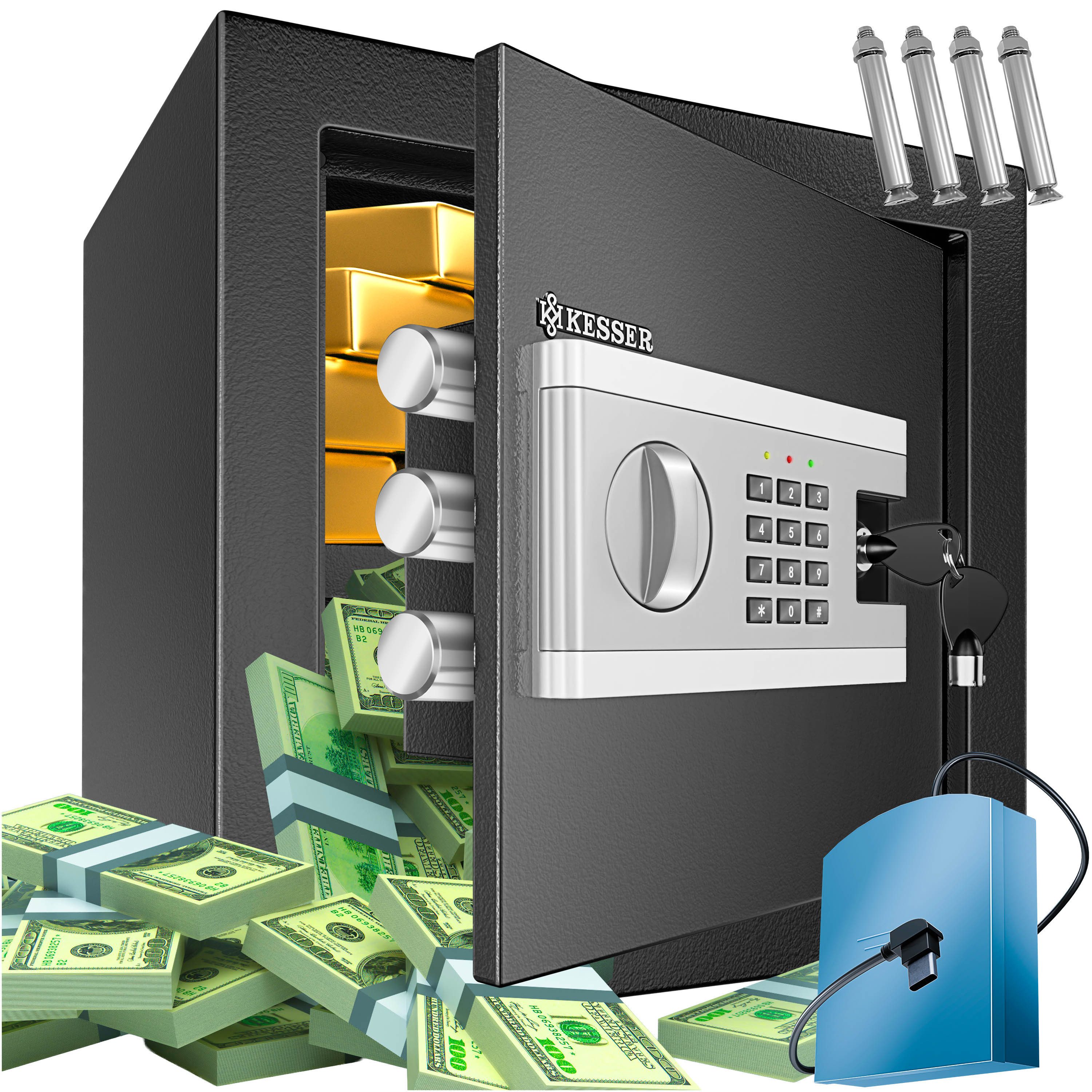 KESSER Tresor, Elektrischer Tresor Inkl. Batteriebox Elektronischer Safe 3