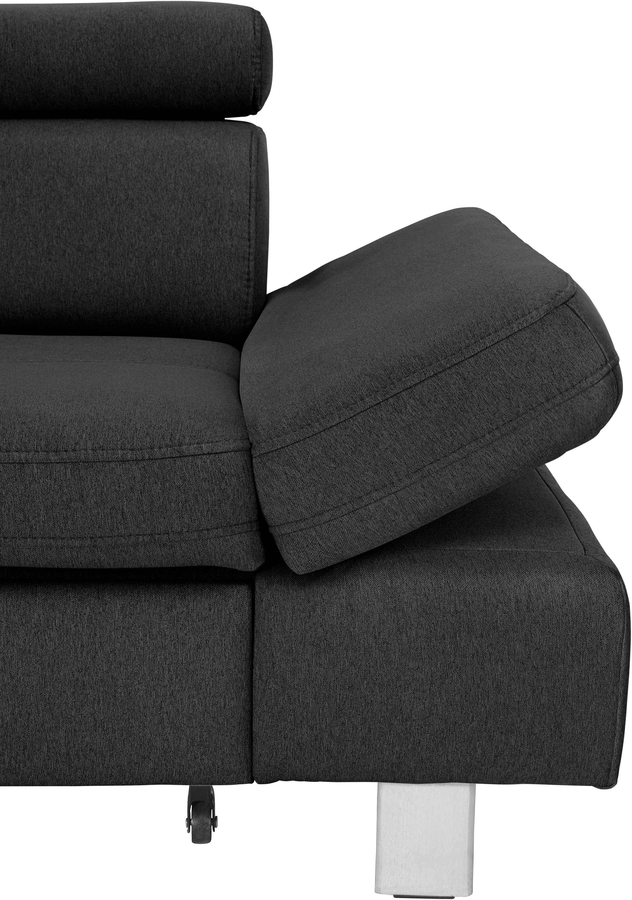 exxpo - sofa fashion Ecksofa Fiji, hochwertige Detailverarbeitung, Breite 292cm, L-Form, bequem durch Kopf- und Armteilverstellung, wahlweise mit Bettfunktion – Bild 4 von 5