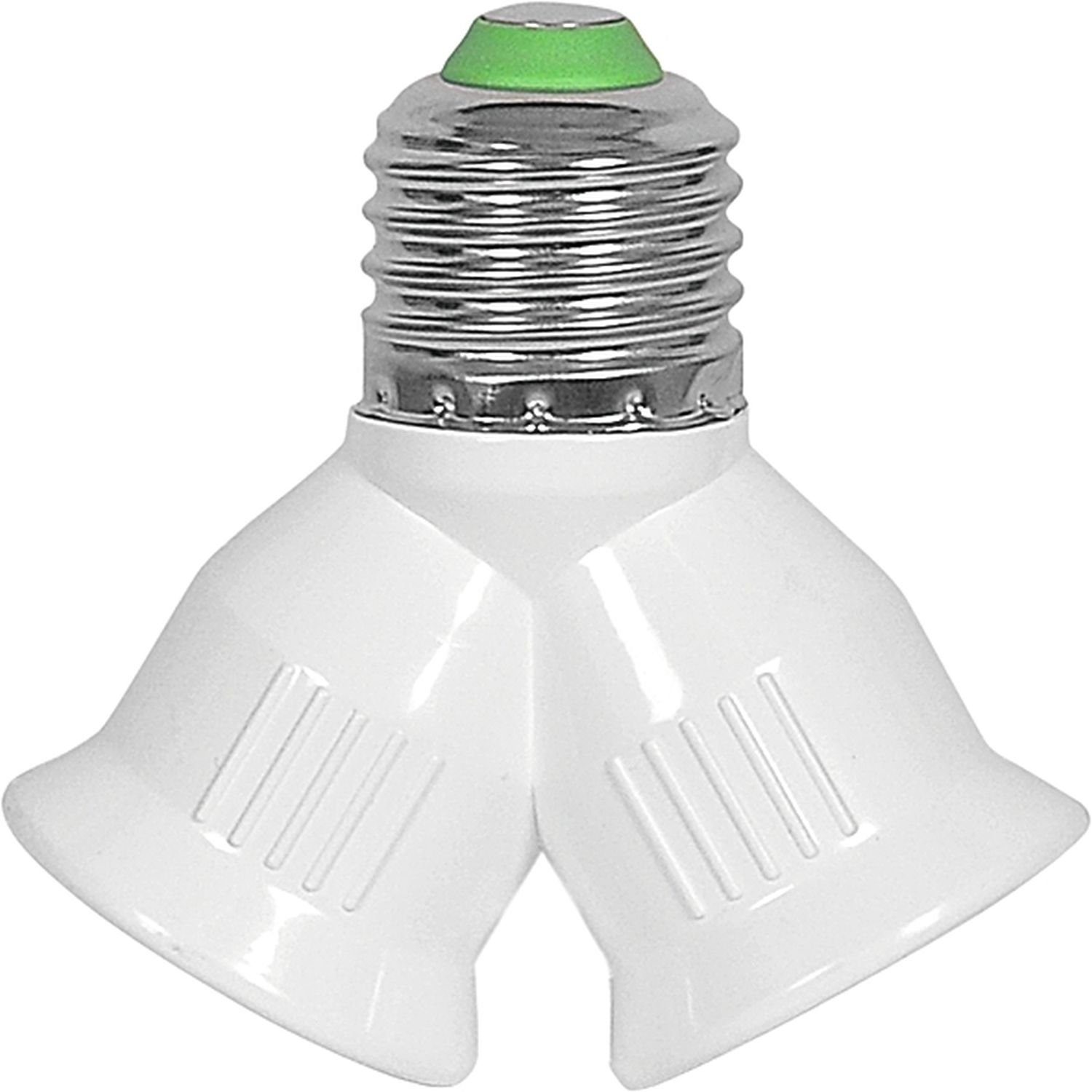 Licht-Erlebnisse Lampenschirm LEUCHTE, Adapter E27 Fassung auf 2x E27  Lampensockel Lampenadapter
