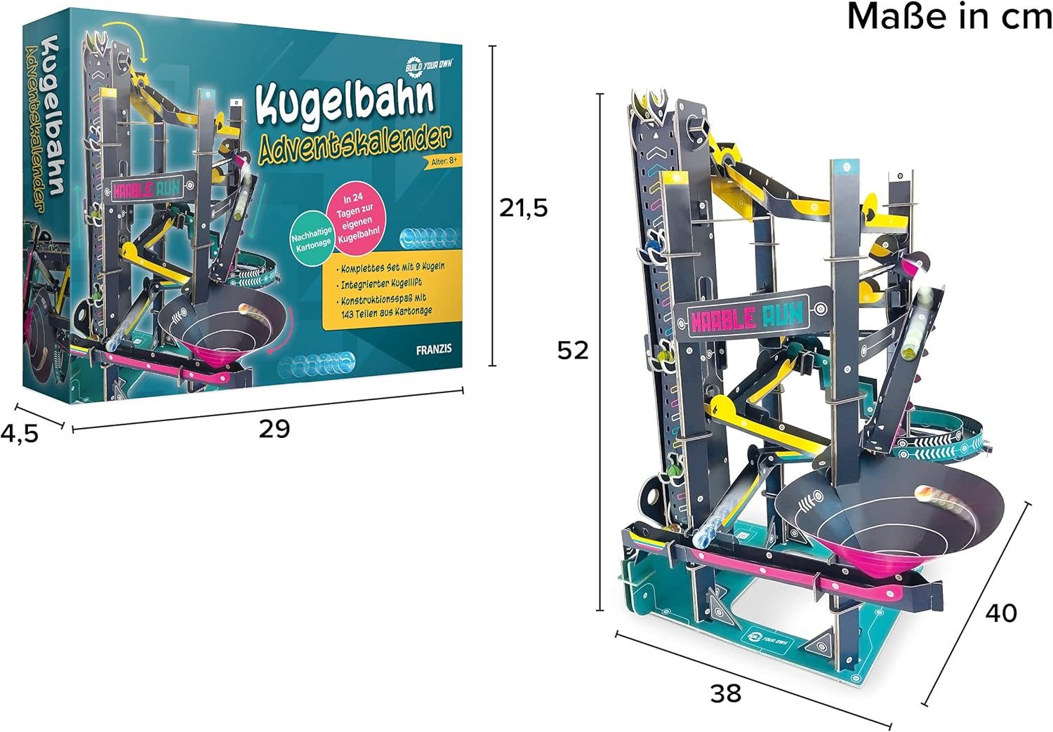 Franzis Spielzeug-Adventskalender 67300 - Kugelbahn Adventskalender