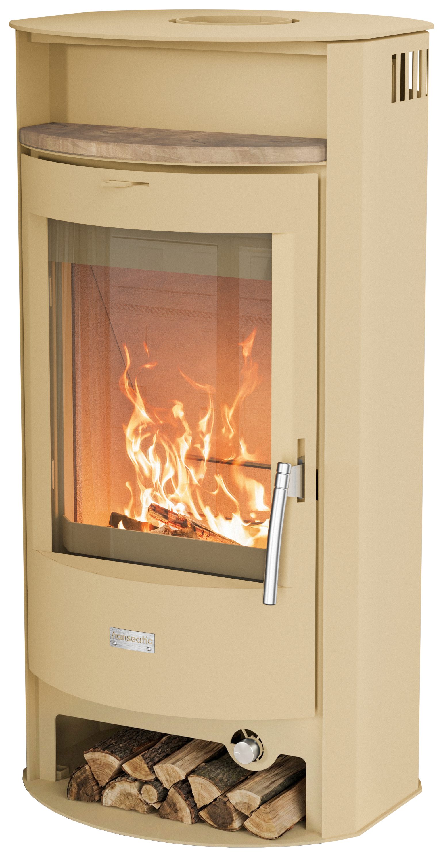 Hanseatic Kaminofen PARMA Stahl beige, 6,3 kW, Dauerbrand