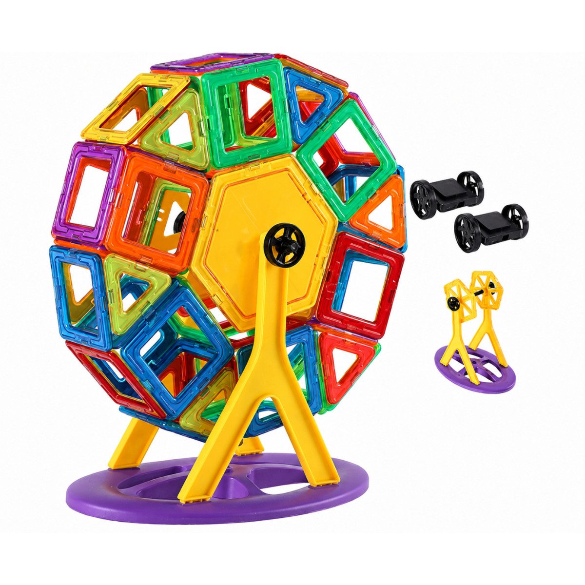 R2 Invest Magnetbausteine 130 Teile 3D Konstruktionsspielzeug ab 3 Jahren Magnetspielbausteine, (130 St)