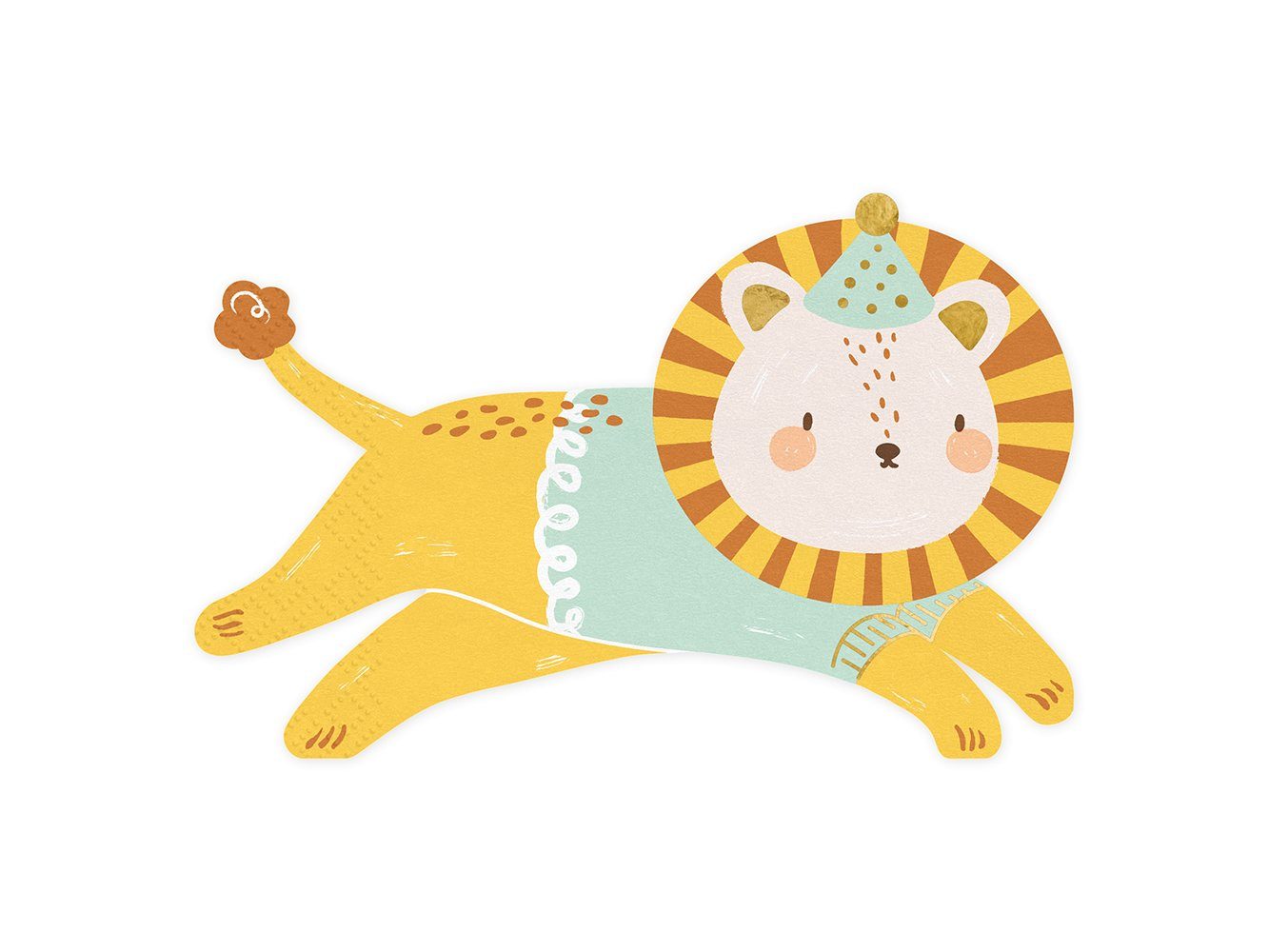 partydeco Papierserviette, Servietten Löwe 16x10cm 20 Stück braun grün
