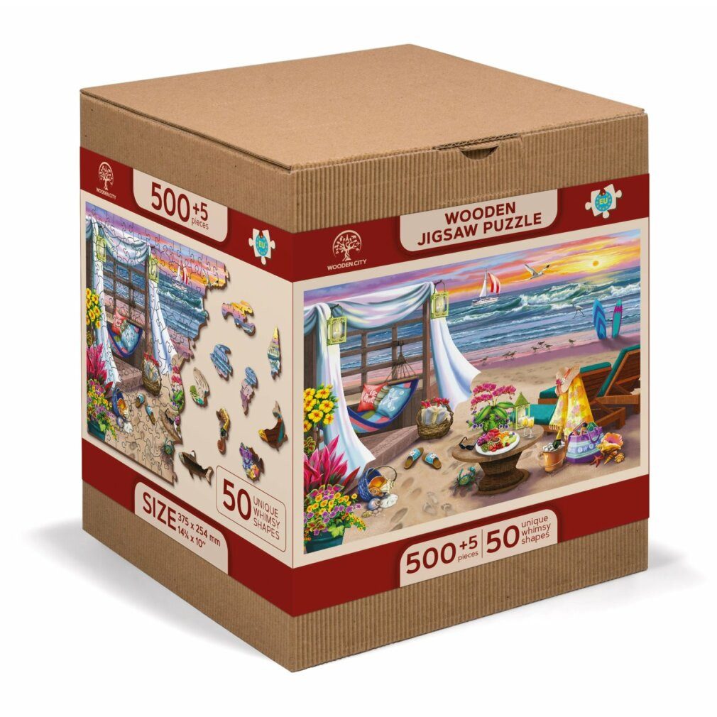 Wooden City Puzzle Holzpuzzle Sommerzeit 2in1, 505 Teile ECO, Puzzleteile