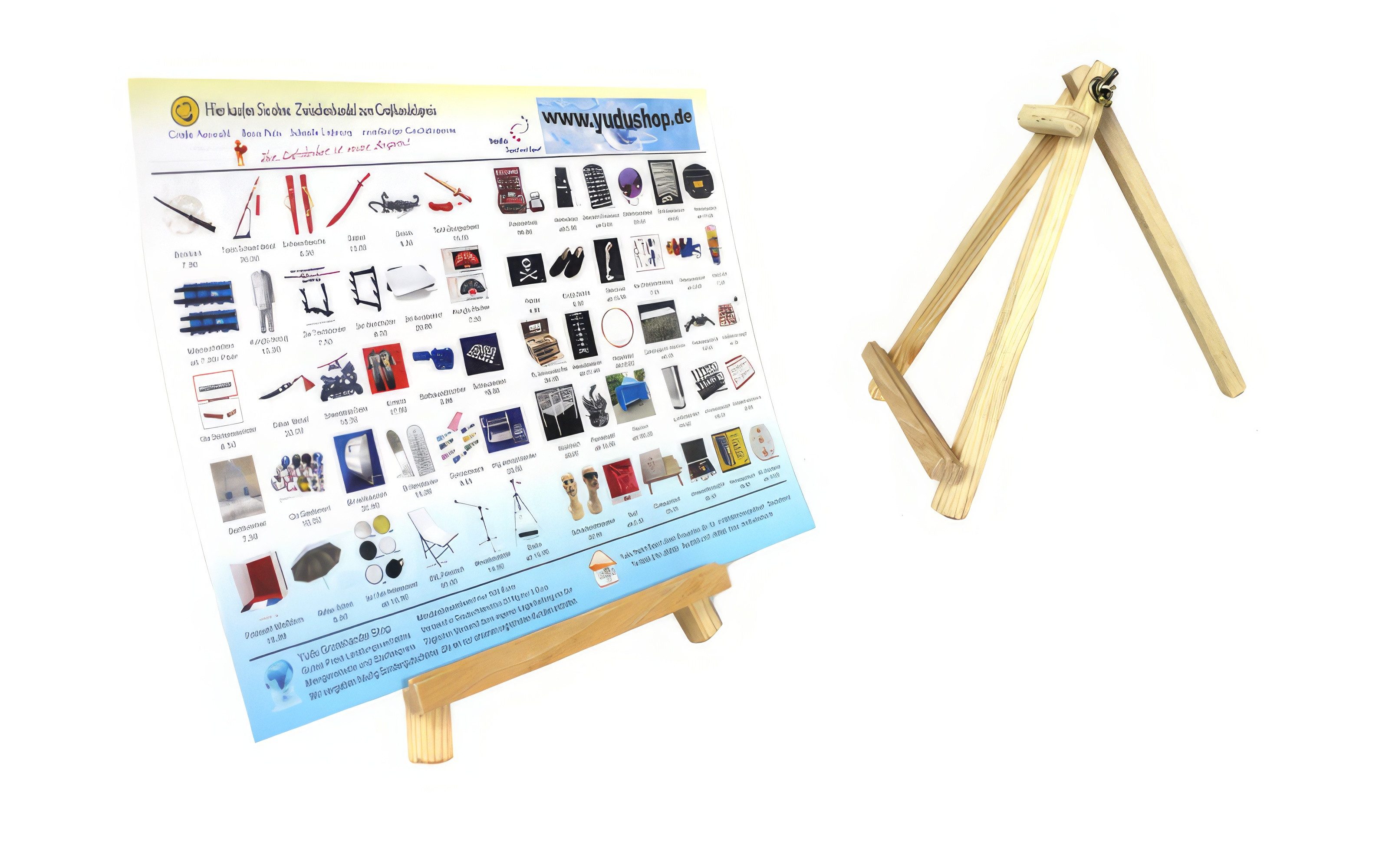 Yudu Mini Staffelei 5 x Staffelei Werbeaufsteller Kundenstopper Tischstaffelei Holz