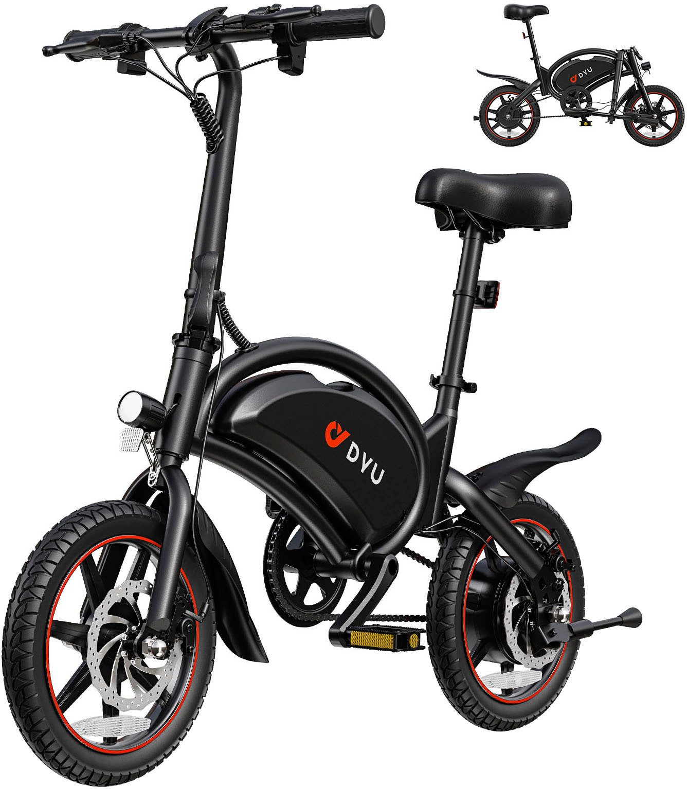 DYU E-Bike Cityrad DYU D3S, Mittelmotor, 360 Wh, (Packung)