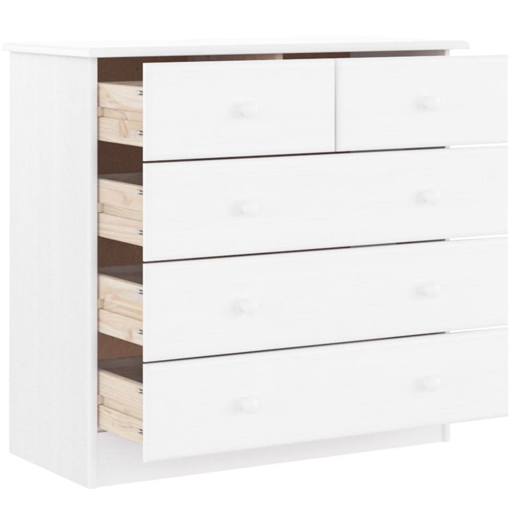 vidaXL Kommode Kommode ALTA Weiß 77x35x73 cm Massivholz Kiefer (1 St)