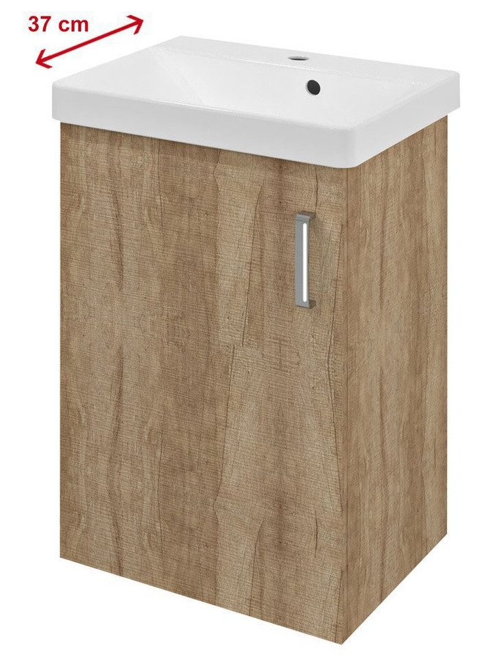 Sapho Waschbeckenunterschrank THEIA Unterschrank 50,9x70x35cm, 1x Tür, links, Eiche Alabama Sapho-TH057-2222
