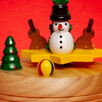 SIKORA Weihnachtsfigur SIKORA SD06 kleine Spieldose Spieluhr für Weihnachten aus Holz mit Figuren Musik O Tannenbaum
