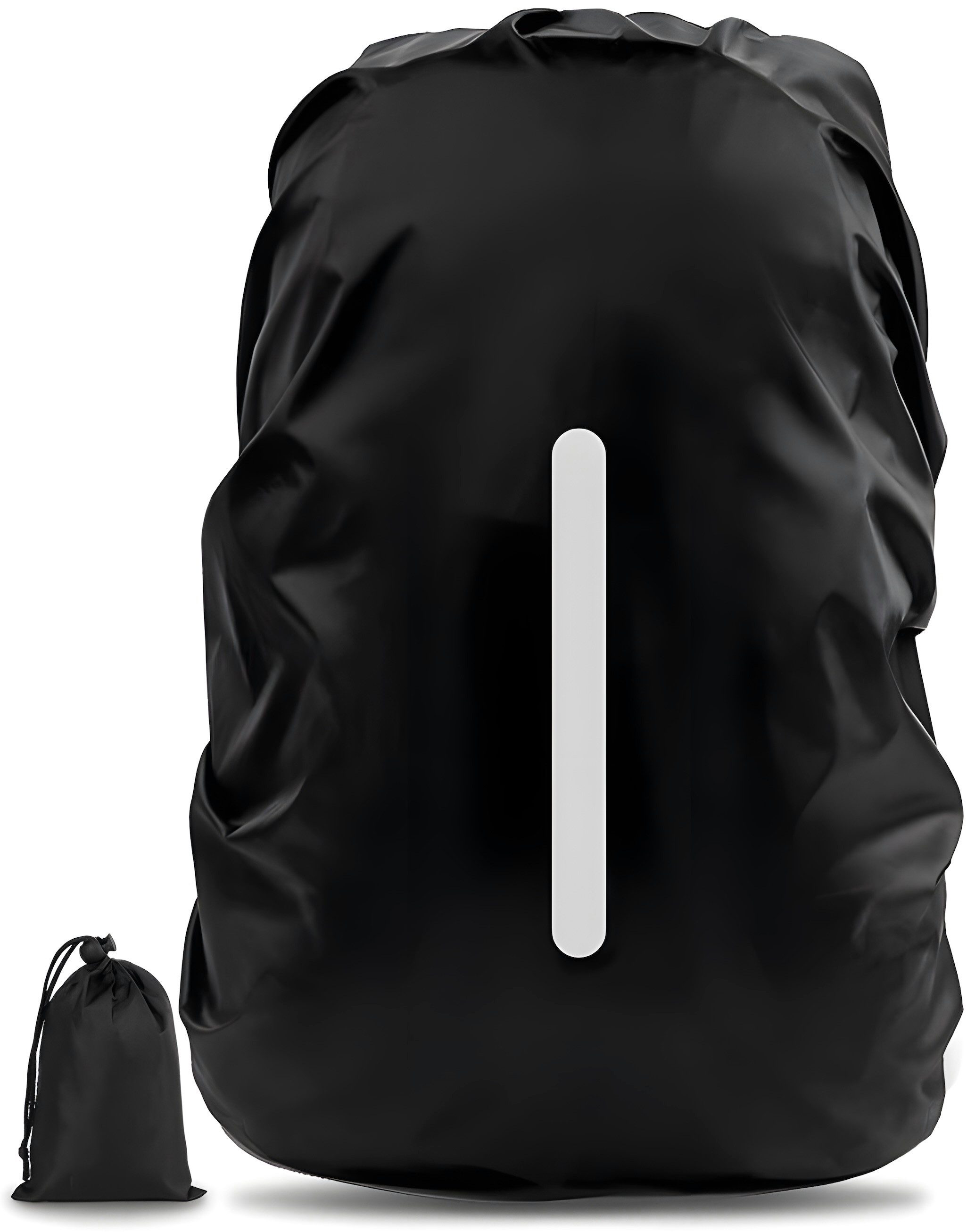 AVANA Rucksack-Regenschutz Rucksacküberzug mit Reflexstreifen (10-70L) Regenhülle Schulranzen, wasserdicht, reflektierendes Cover, Schwarz