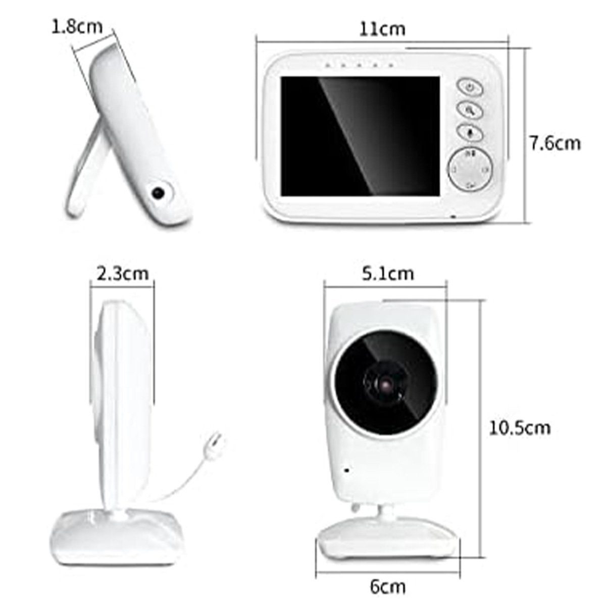 Kamera Monitor Gegensprechfunktion, mit DOPWii GHz Video, Nachtsicht Baby Babyphone 2,4
