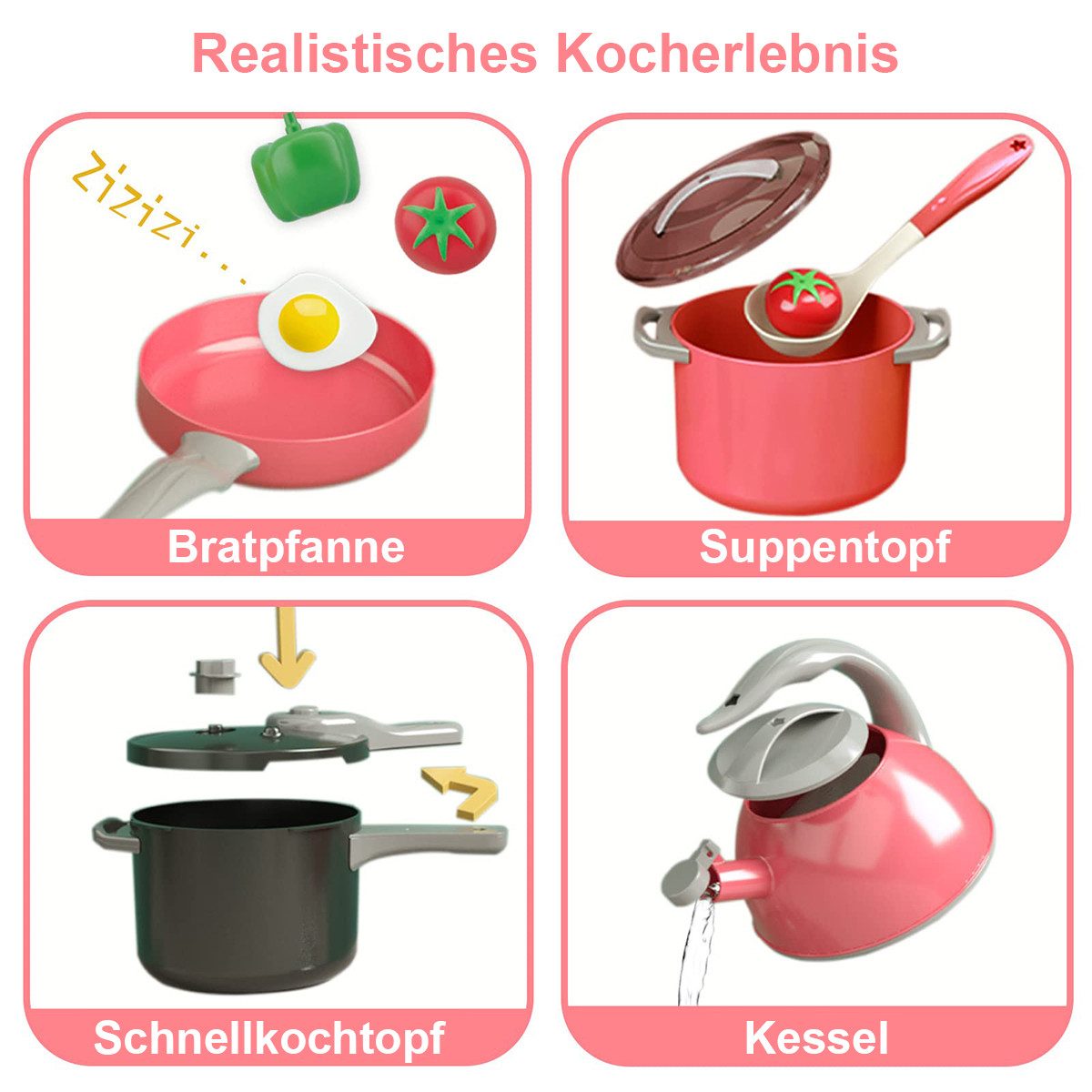 DOPWii Spielküche 32 Küchenspielzeuge mit Spritztöpfen günstig online kaufen