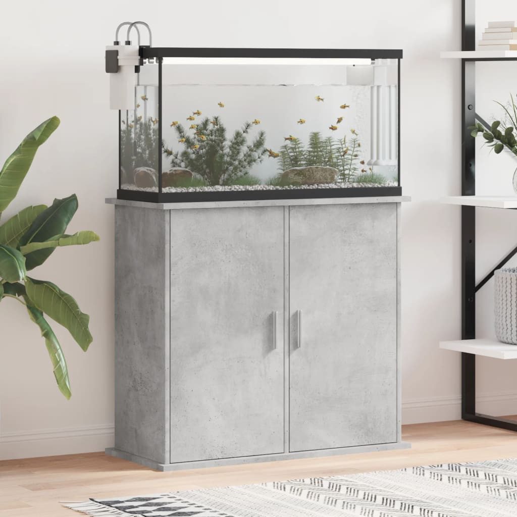 vidaXL Aquariumunterschrank 81 x 36 x 73 cm Aquariumständer Betongrau 81x36x73 cm Spanplatte Aquar