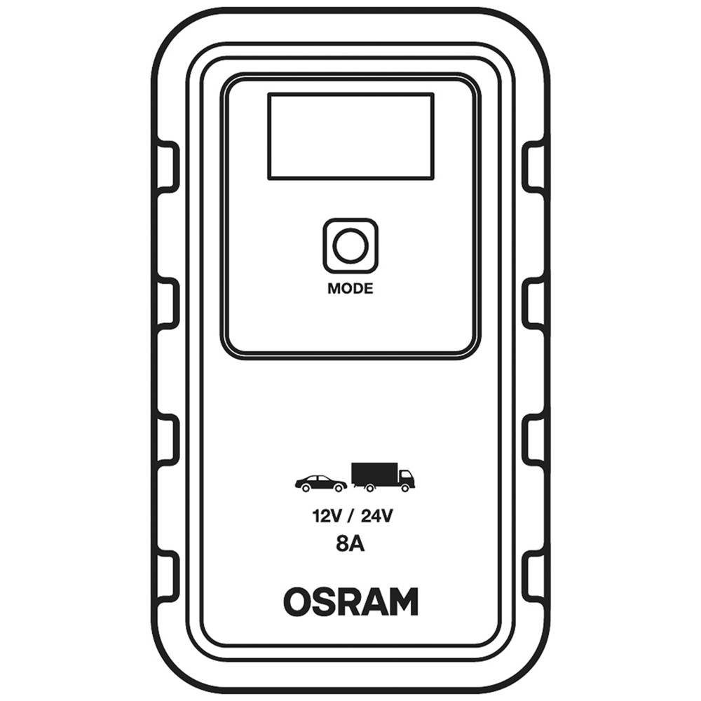 Intelligentes Osram BATTERYcharge (Akkutest, Ladegerät 908 Autobatterie-Ladegerät Batterieprüfung) Auffrischen, Regenerieren,