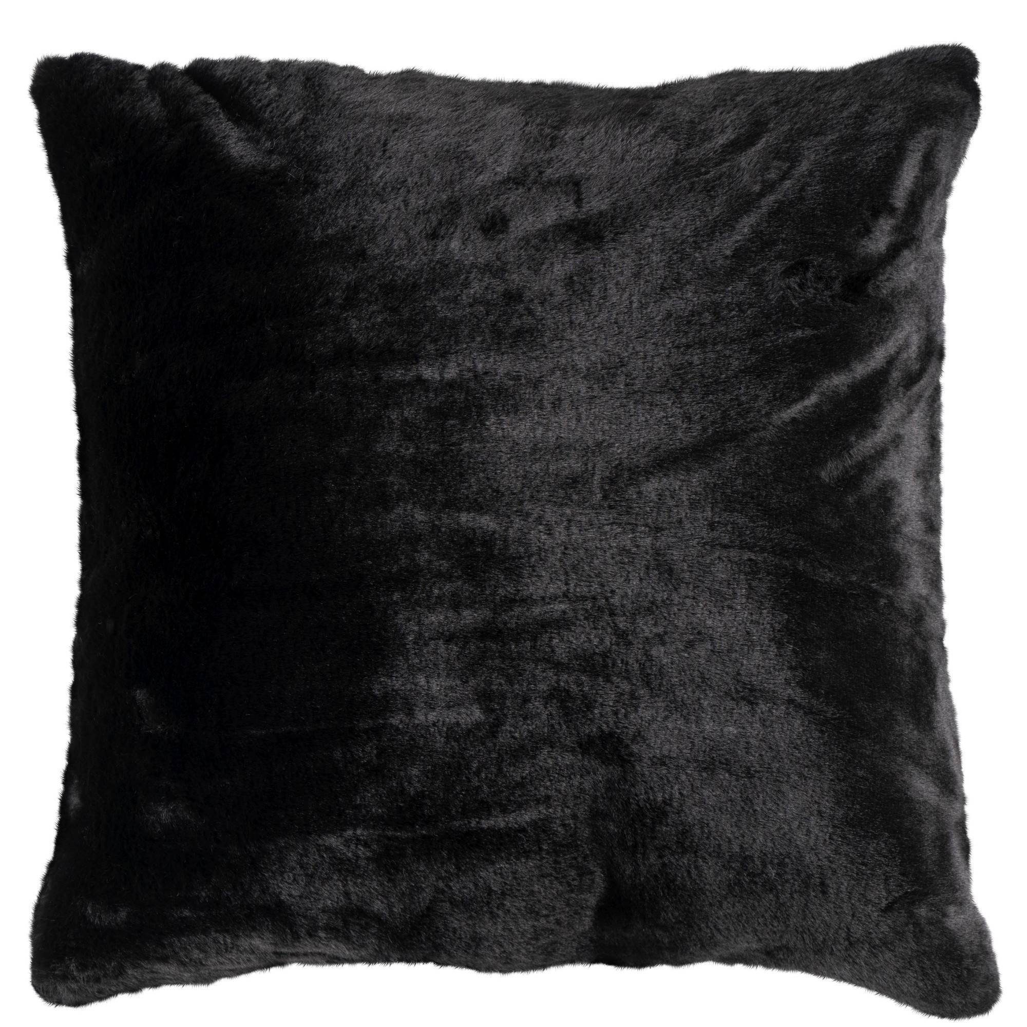 GMD Living Dekokissen HEAVEN, flauschiges black Felloptik, (schwarz) x in Dekokissen cm 48 48