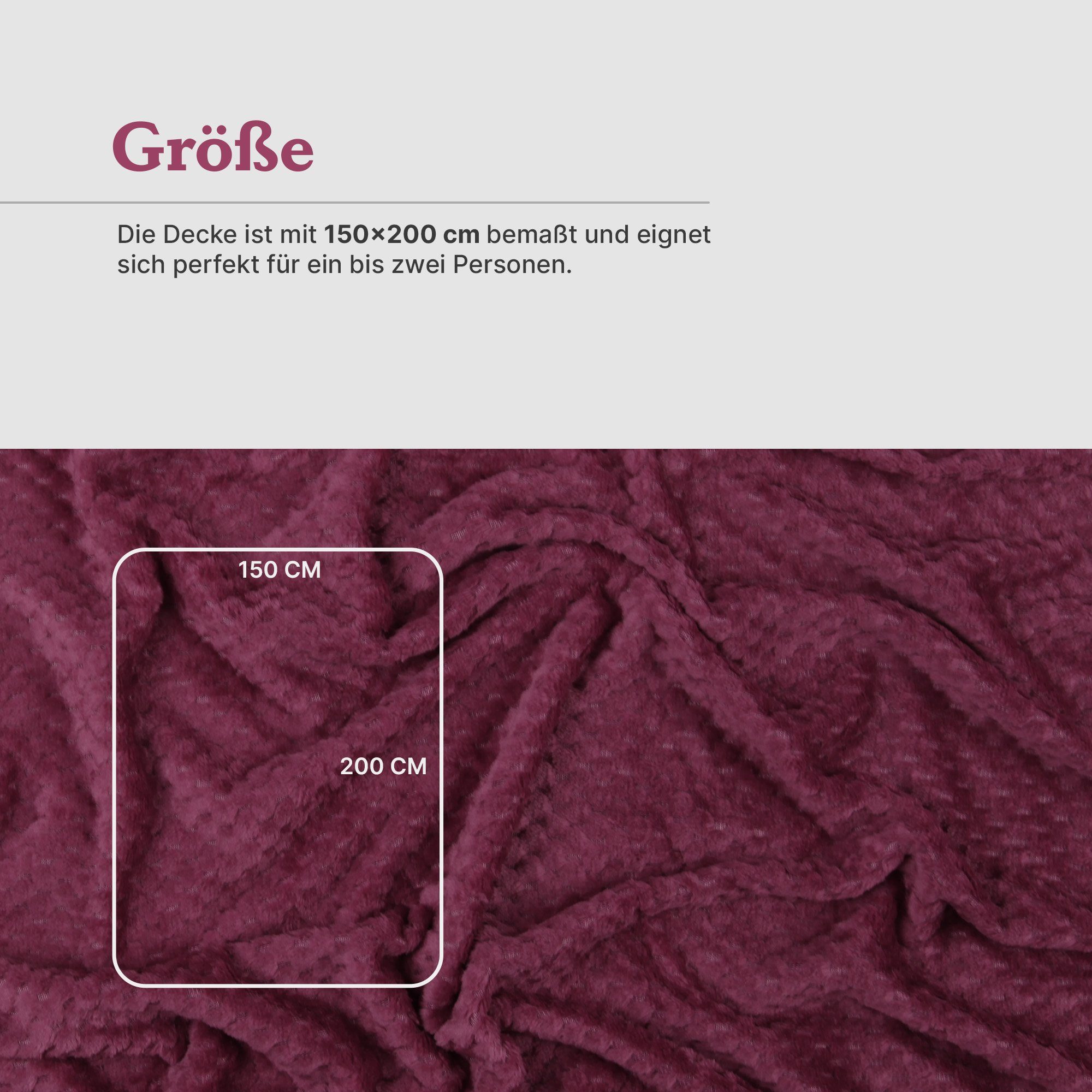 Wohndecke "Popcorn" mit Cashmere Soft-Touch 150x200 cm, Bestlivings, Mikrofaser, 300 g/m², pflegeleicht
